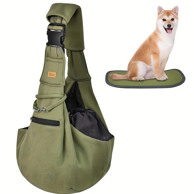 Pet Shoulder Carrier Sling Cuby Brand: Adjustable Dog Cat Padded Hard Bottom Soft Carrying Bag - Comfortable And Convenient Pet Travel Bag