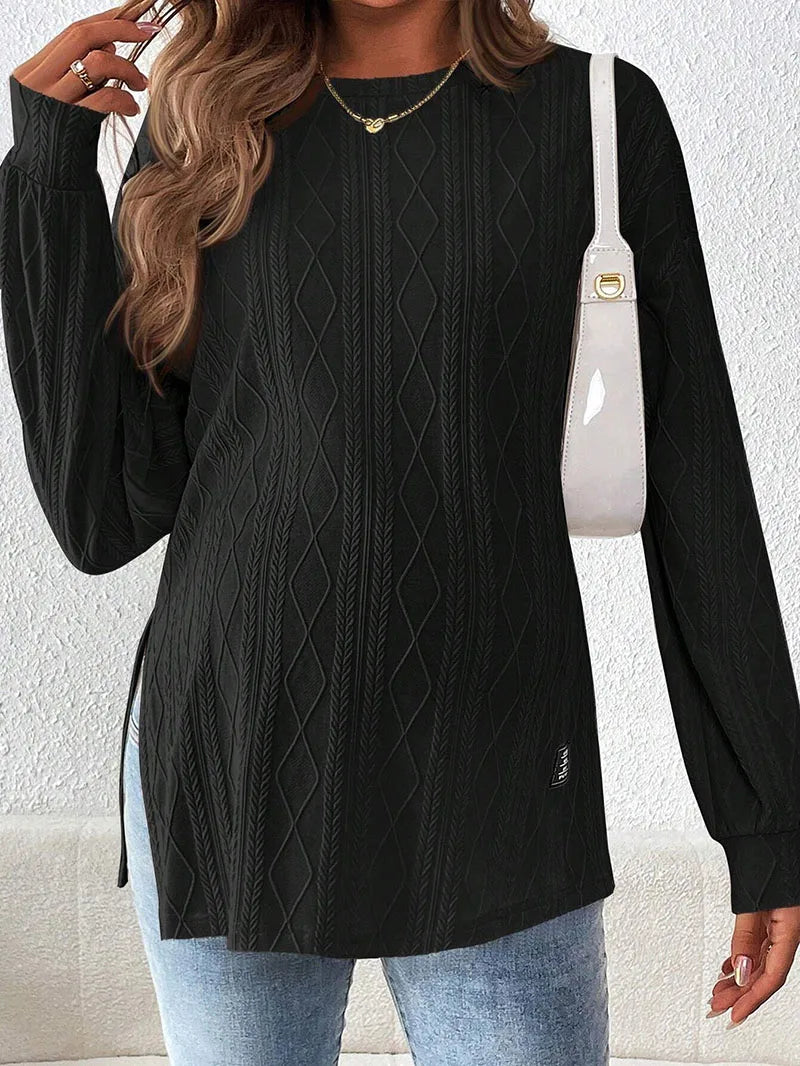 Maternity Clothes Pregnant Women Wear Round Neck Long Sleeve Monochrome Daily Leisure Top