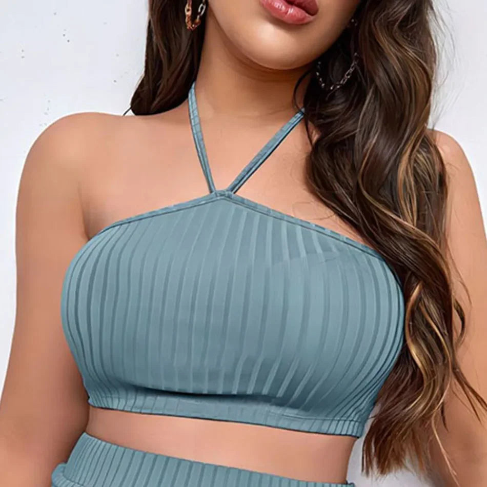 Maternity Clothing Sets Knitted Ribbed Suspender Top Paired with Pencil Skirt Adjustable Belt and Comfortable for Pregnant Women