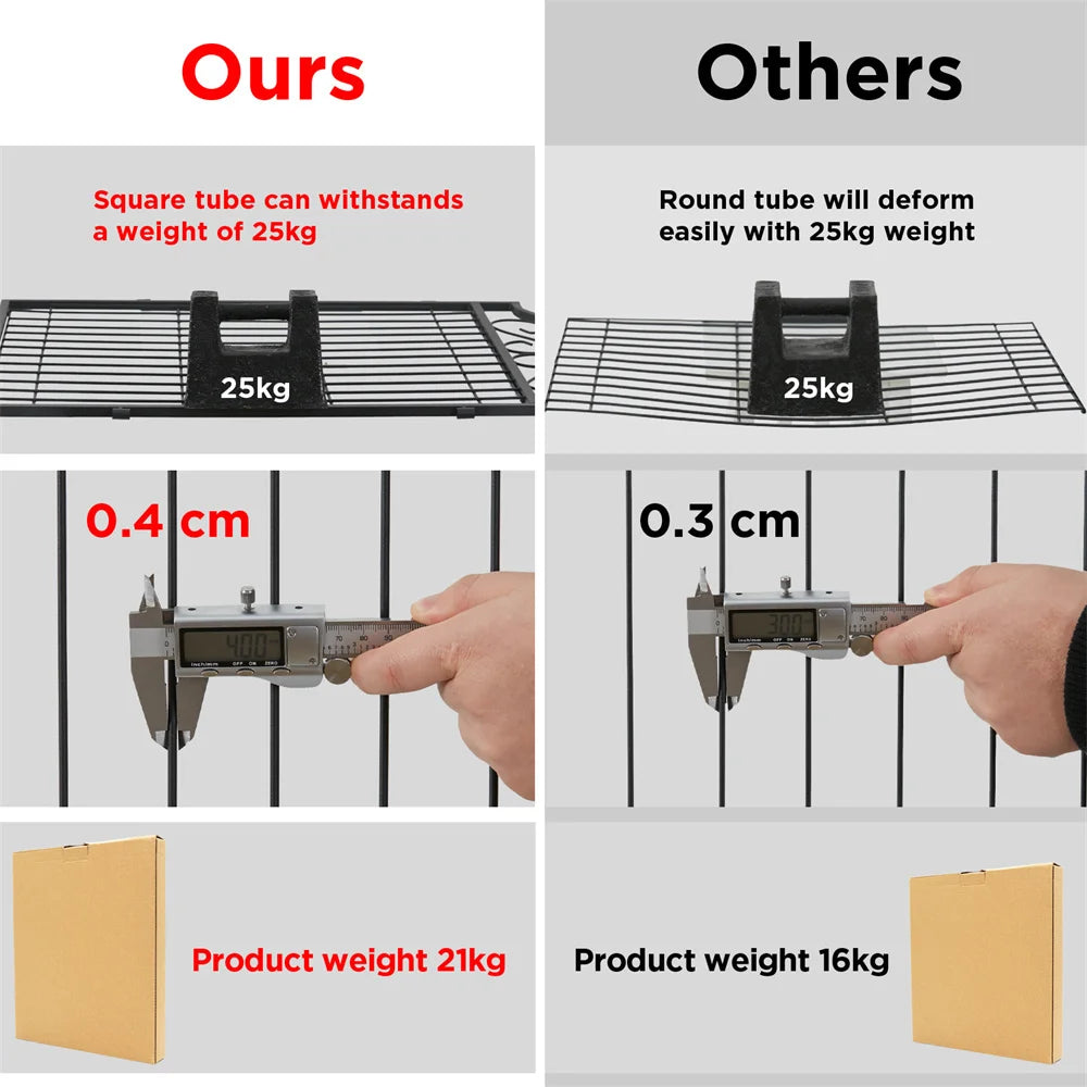 Heavy Duty Dog Playpen 8 Panels Pet Animal Dog Kennel Pen Fence Enclosure Cage Metal Camping Pet Puppy Run Fences Grid with Door