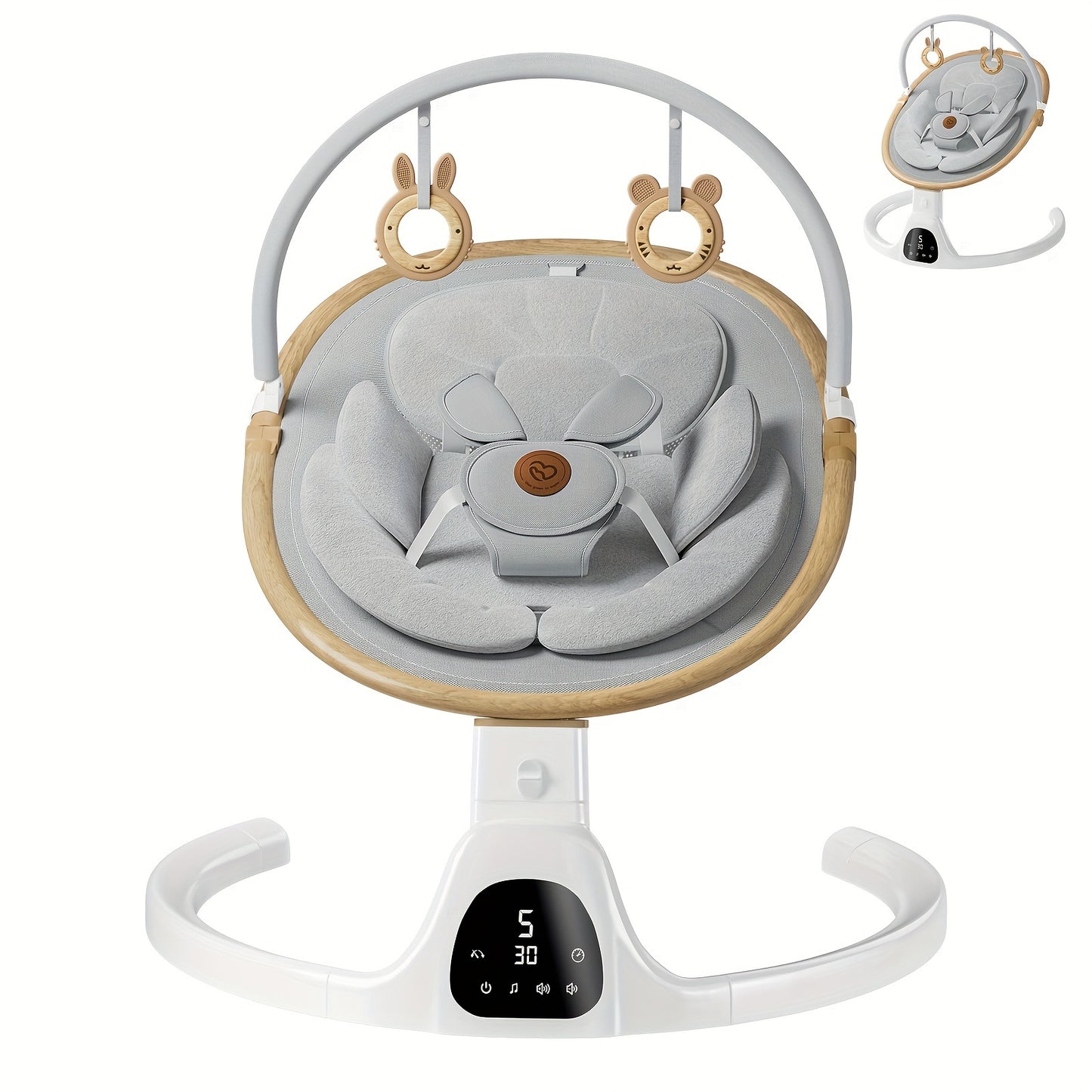 Baby Swings for Infants, Infant Swing with Music Speaker with 3 Seat Positions, 5 Speeds And Remote Control - Portable Baby Swing for Indoor And Outdoor