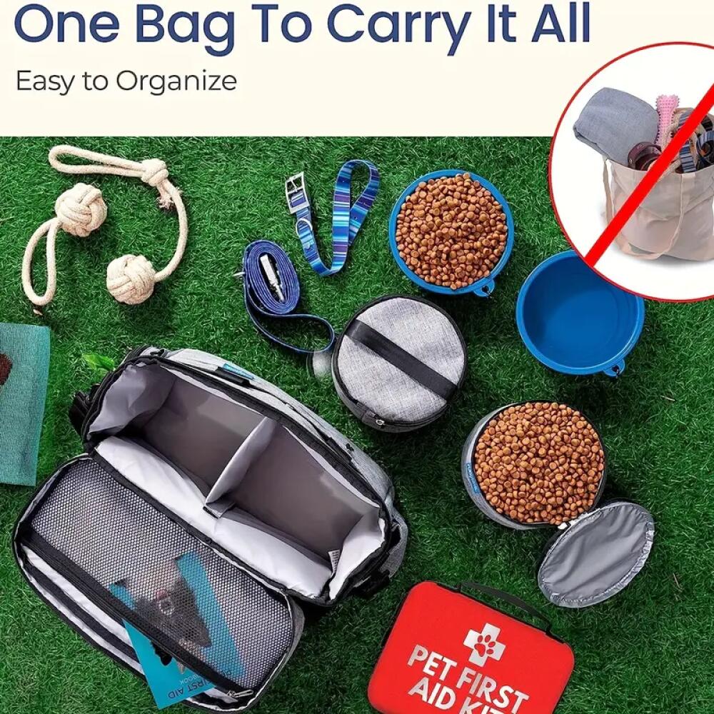 5pcs Large Capacity Dog Treat Pouch, Durable Nylon with Zip Closure, Multi-Functional Outdoor Pet Carrier Bag for Dogs, Ideal for Camping & Walks