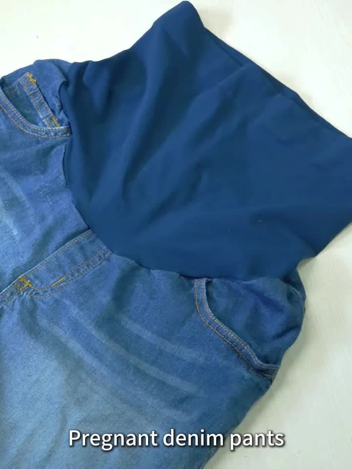 Maternity High Elasticity Abdominal Support Fashion Frayed Hem Five-Point Shorts, Solid Color, Nylon, Regular Fit, for Spring/Summer/Fall, 2025 New Collectio