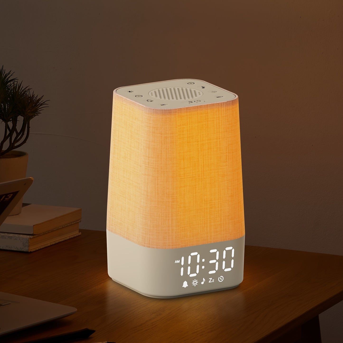 White Noise Machine with 7 Alarm Sounds & 20 Relaxing Music Tracks - Adjustable Volume, Night Light & Timer Suitable for Sleep, Focus Aid - Digital Alarm Clock with Soothing Sound Generator for Adults, Babies and Kids Bedside