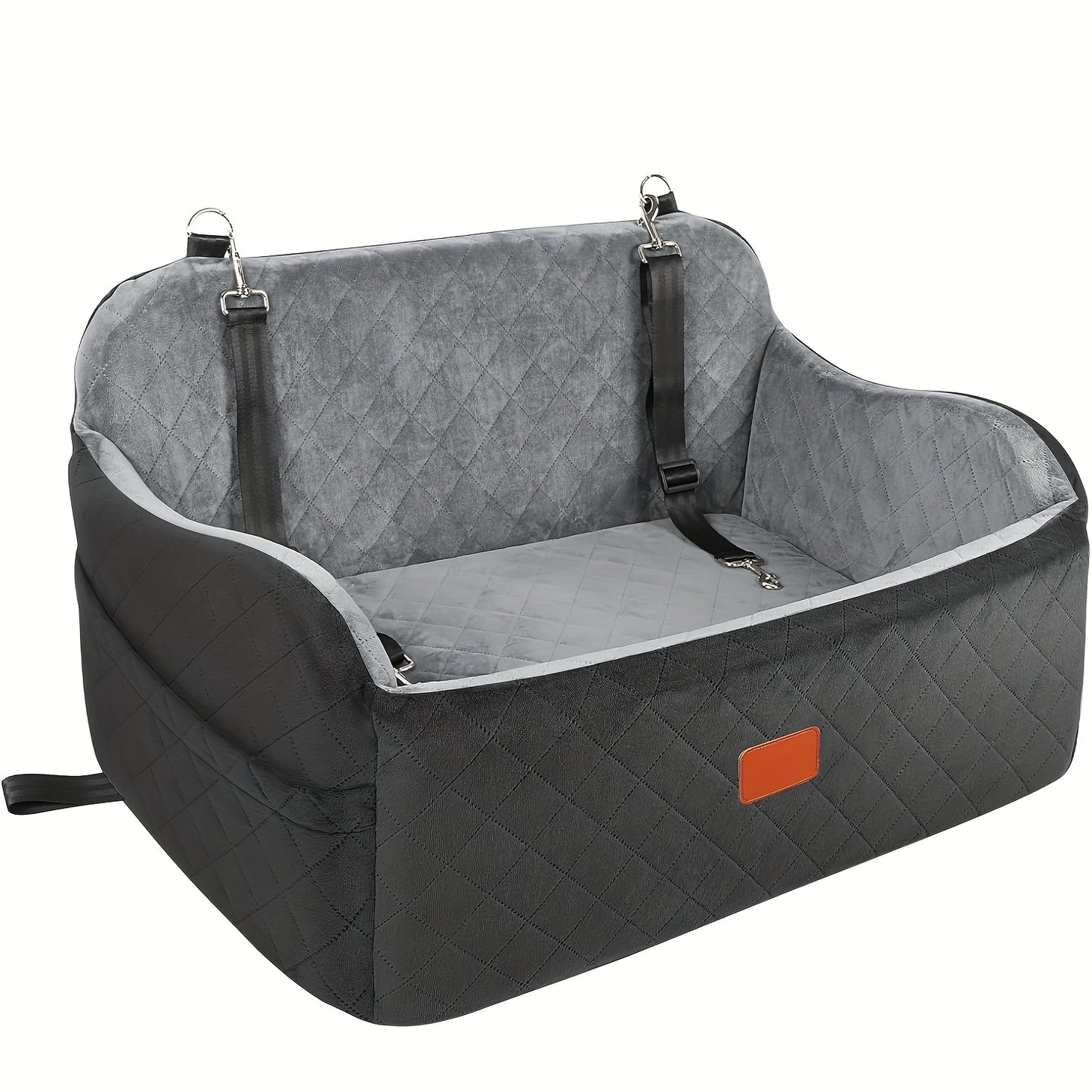 Adjustable, Washable Dog Car Seat for Medium and Large Dogs | Pet Travel Car Bed with Seat Belt Pass-Through, Fully Removable, 3 Straps for Easy Installation