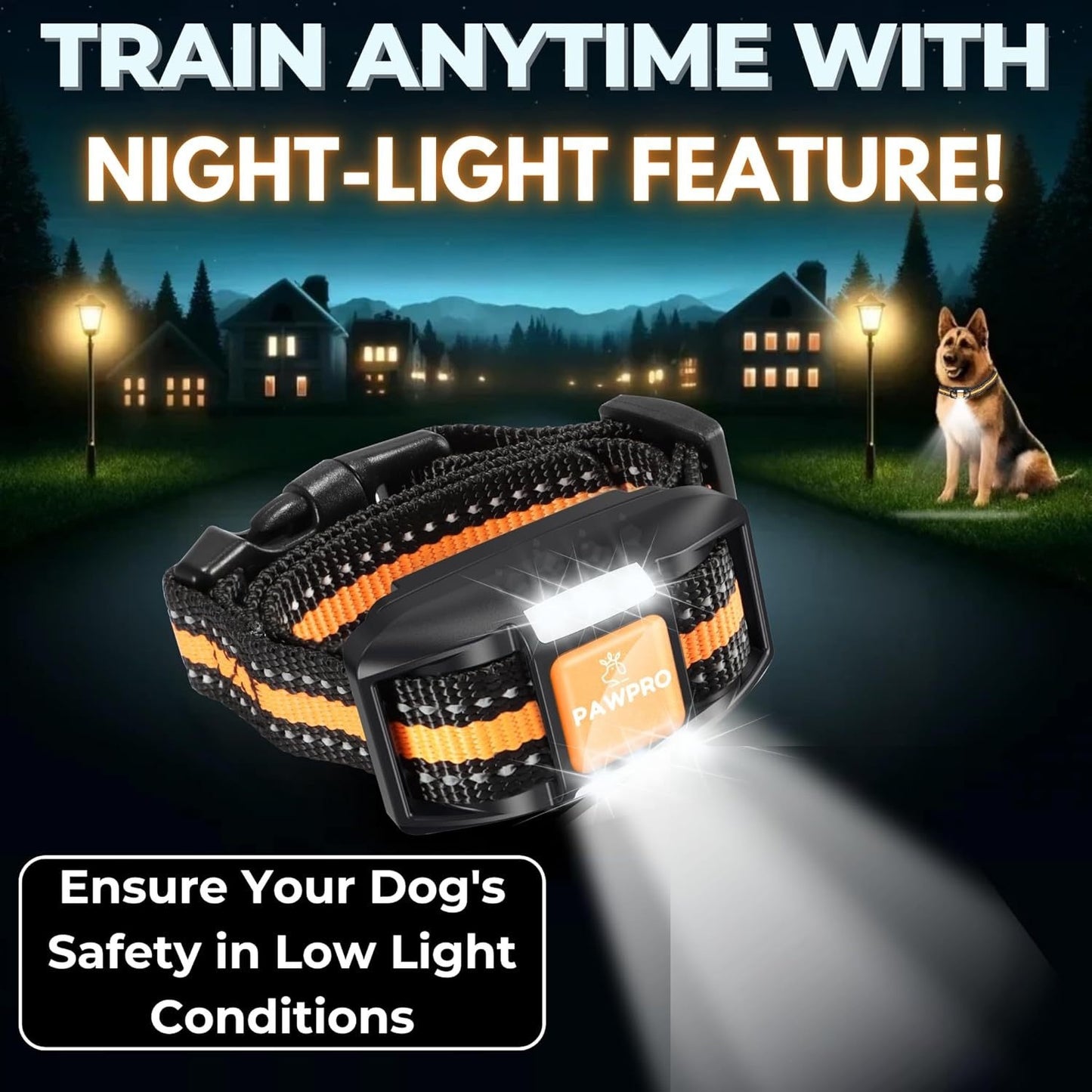 PAWPRO Dog Training Collar with Remote, XXL 4-Mile Unmatched Range for Maximum Control, Night-Light Mode for Safety & Visibility, 124 Adjustable Levels & 4 Safe Training Modes (Beep, Vibration, Shock, Night-Light), Free Exper