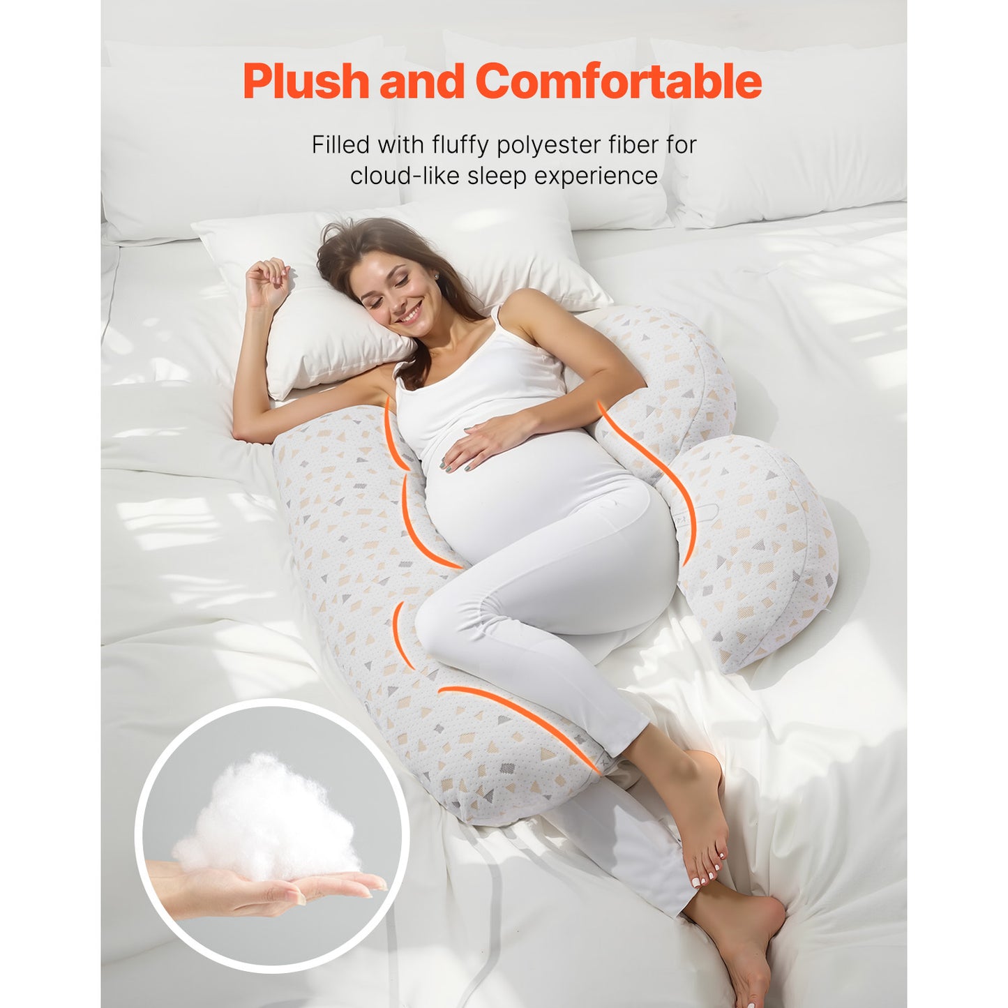 Pregnancy Pillow Adjustable Maternity Pillow for Pregnant Women Soft Breathable H-type/W-type three-in-one/two-in-one