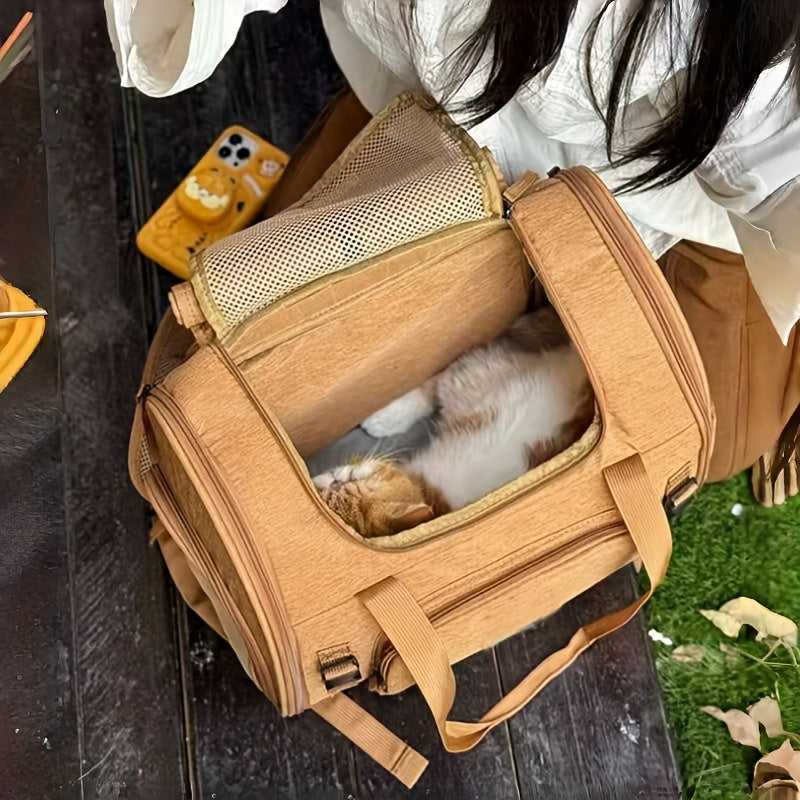 Airline Approved Expandable Cat Backpack Carrier - Breathable 4-Sided Mesh Ventilation & Locking Zippers | Heavy Duty Steel Frame for Small Medium Dogs | Triple Safety Straps & Easy Clean Travel Pet Backpack