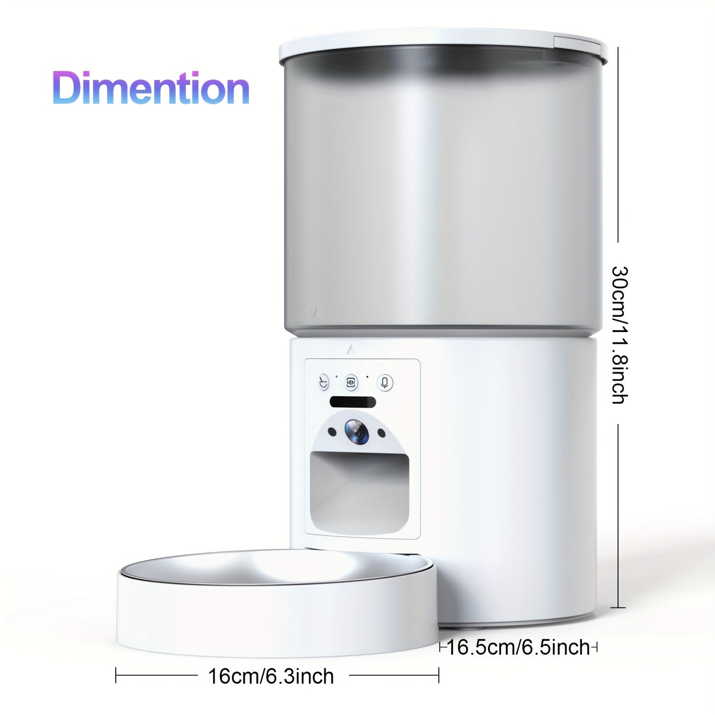 Smart Automatic Pet Feeder with WiFi Camera, Smart for cat Feeder Automatically, 1296P FHD Video Night Vision, Voice Recording, App Control, Stainless Steel Bowl, 5G And 2.4G Wi-Fi, Pet Dry Food Dispenser for Cats And Dogs, A