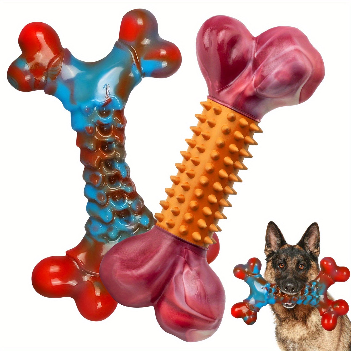 [XL Tough Dog Toys] 4 piece - Peanut Butter And Bacon Flavor Indestructible Dog Toys for Aggressive Chewers Large Breed, Tough Dog Chew Toy, Nylon Dog Toys to Keep Busy, Heavy Dog Toys for Large/Durable Puppy Dogs Must-Haves