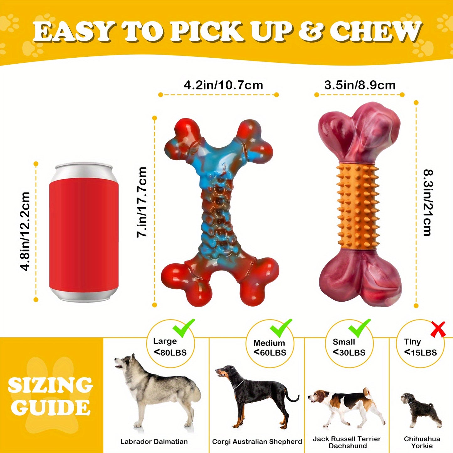 [XL Tough Dog Toys] 4 piece - Peanut Butter And Bacon Flavor Indestructible Dog Toys for Aggressive Chewers Large Breed, Tough Dog Chew Toy, Nylon Dog Toys to Keep Busy, Heavy Dog Toys for Large/Durable Puppy Dogs Must-Haves
