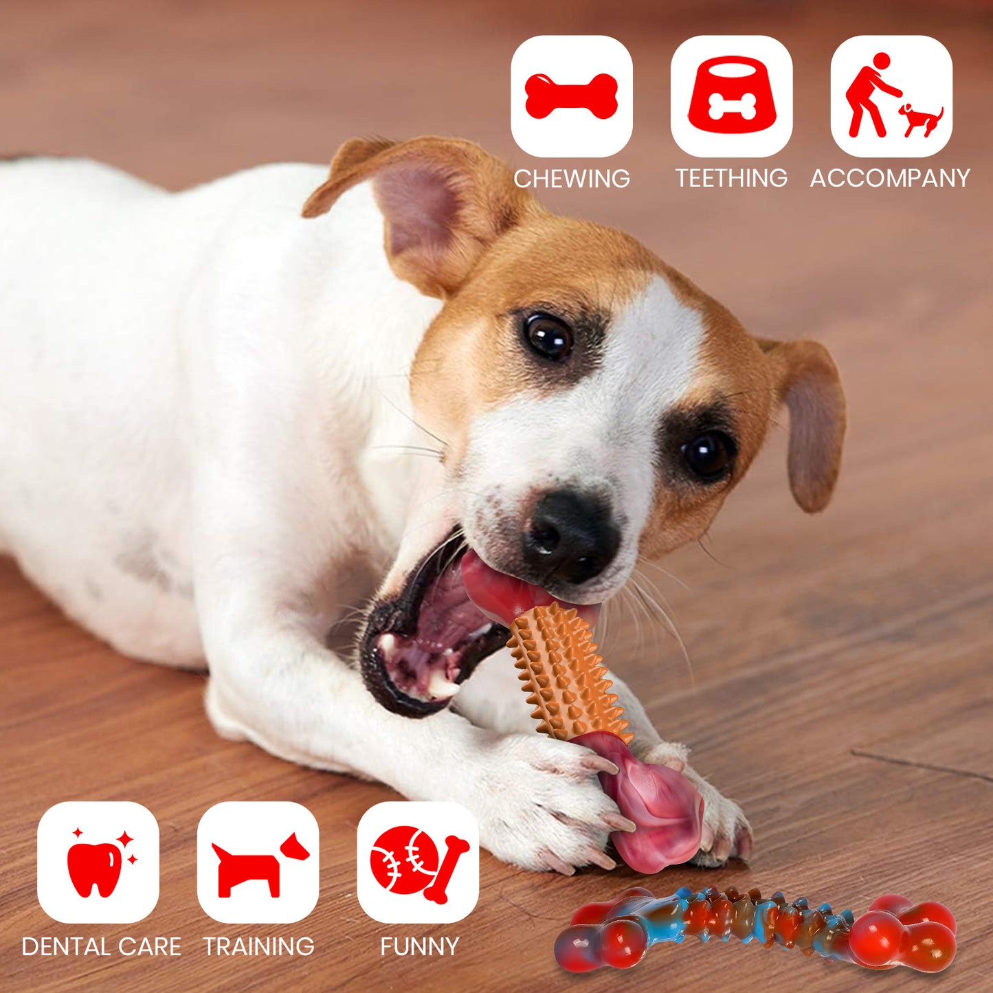 [XL Tough Dog Toys] 4 piece - Peanut Butter And Bacon Flavor Indestructible Dog Toys for Aggressive Chewers Large Breed, Tough Dog Chew Toy, Nylon Dog Toys to Keep Busy, Heavy Dog Toys for Large/Durable Puppy Dogs Must-Haves