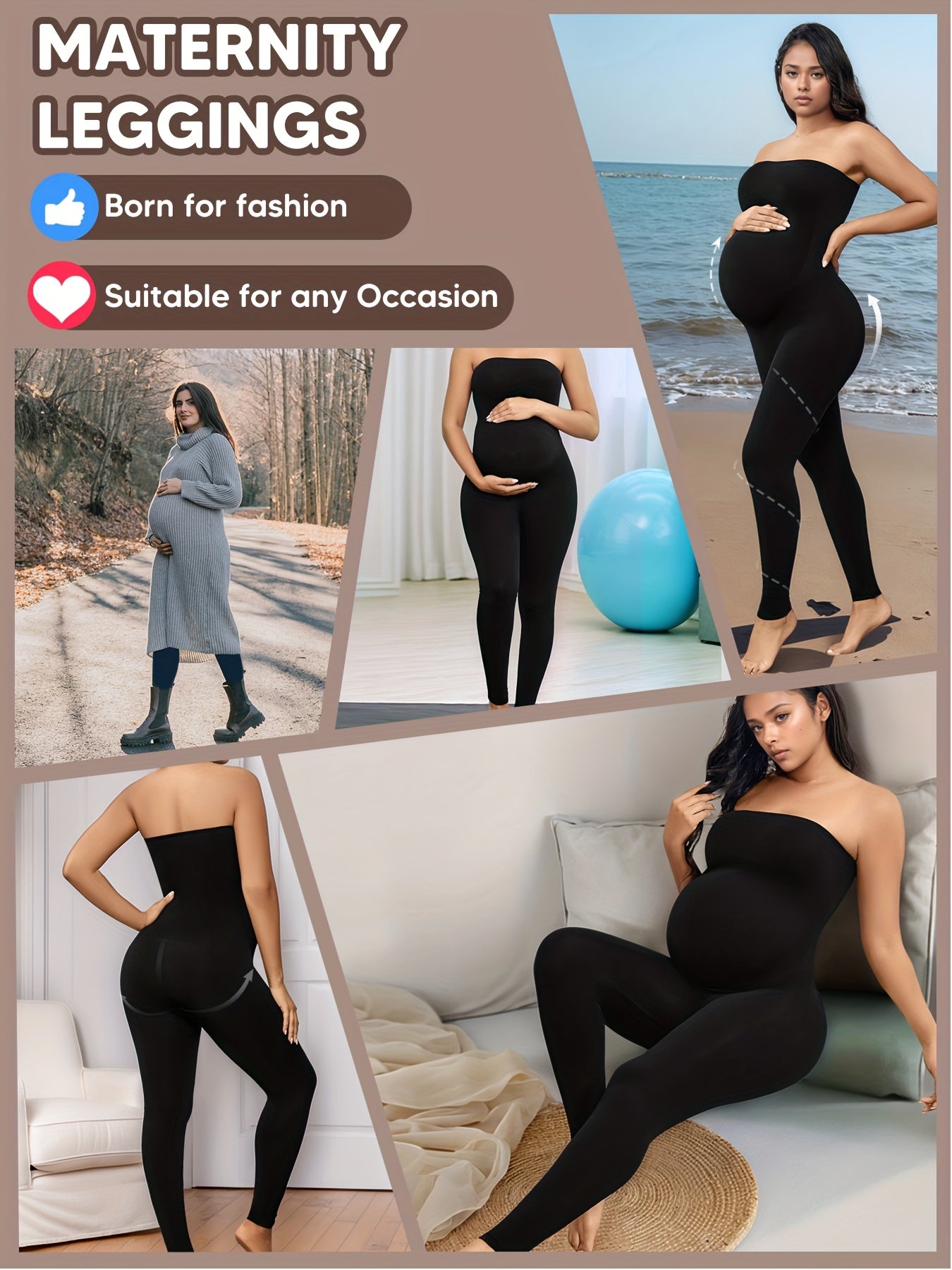 Maternity Bodysuit for Women, Strapless Seamless One-Piece, Stretchy Shapewear Jumpsuit with Under Belly, Elegant Full-Length Wear, Suitable for Prenatal & Postpartum, Machine Washable