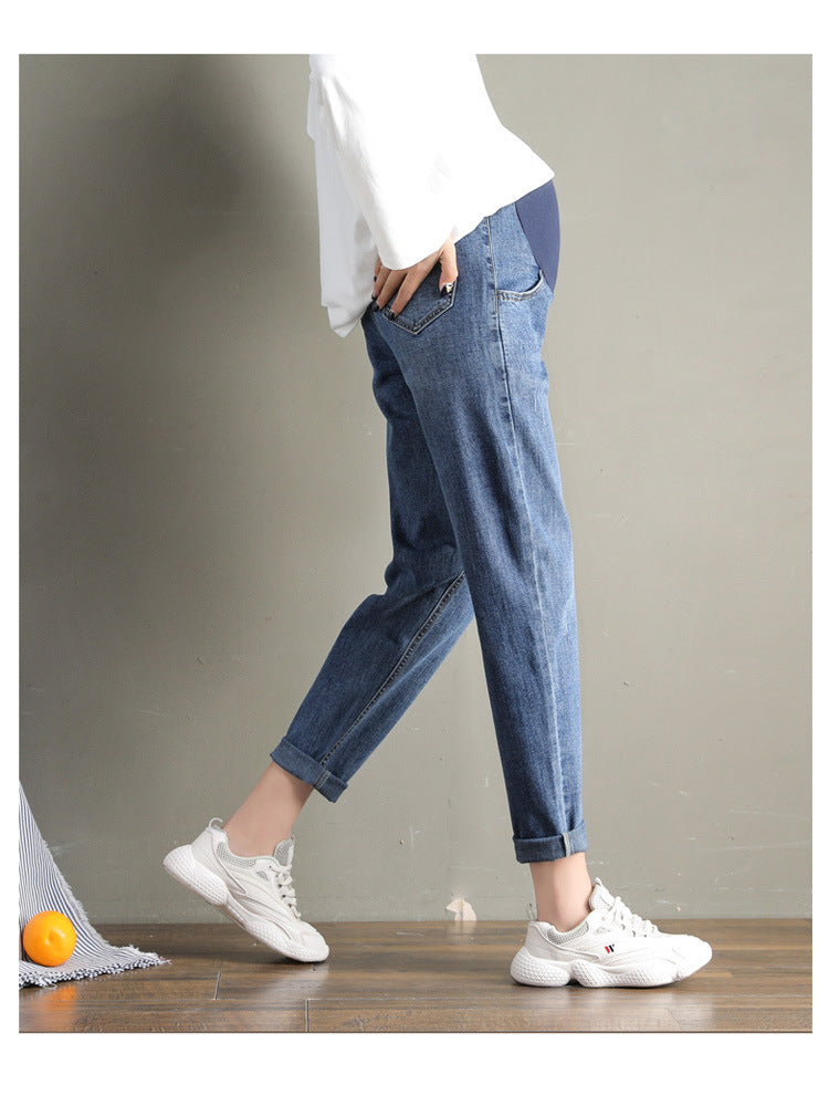 Maternity Boyfriend Jeans Regular Leg High Waist Grow with Bump, With and Without Warm Lining