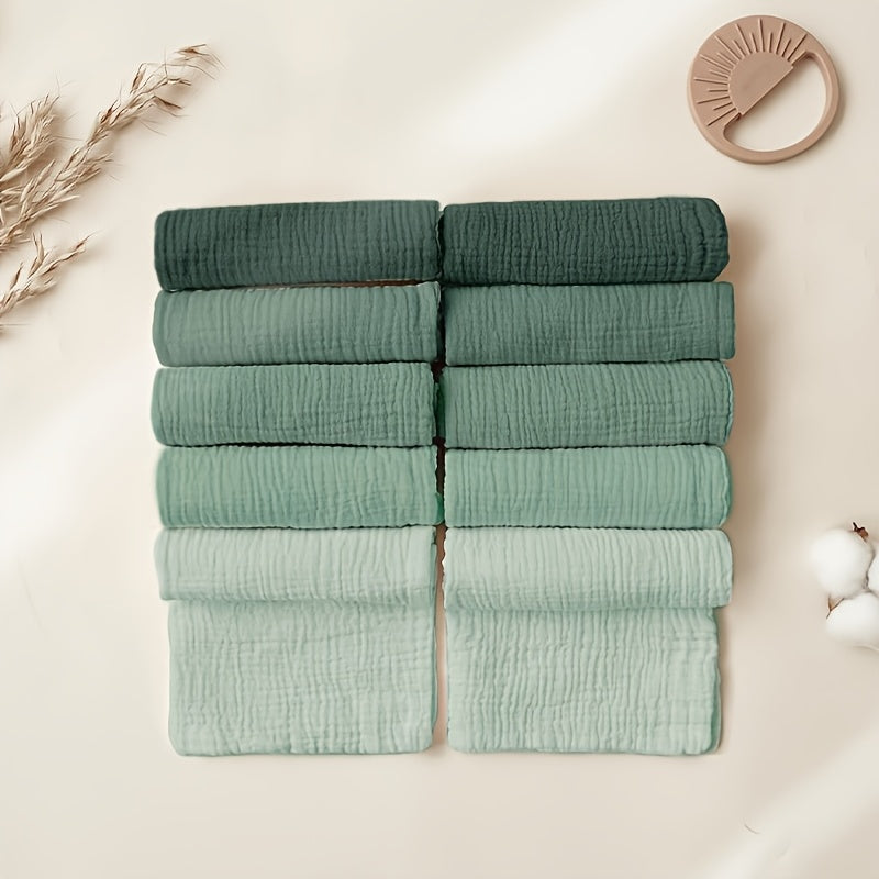 Muslin Burp Cloths - 10 Pack - 100% Cotton - Extra Soft & Absorbent - Large 20x10" - For Newborns & Infants