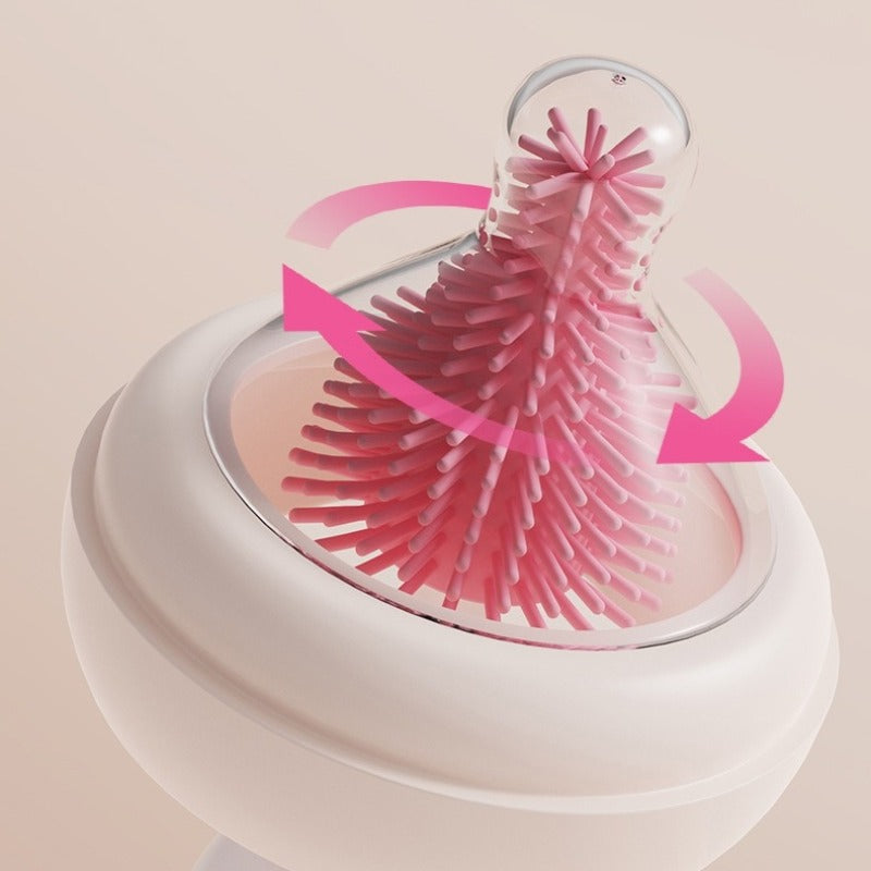 Electric Rechargeable Baby Bottle Cleaner System - Automatic Brush & Drying Rack, Space-Saving Multi-Component Kit for Bottles, Nipples, Straws - Plastic Travel Bottle Brush Care Kit
