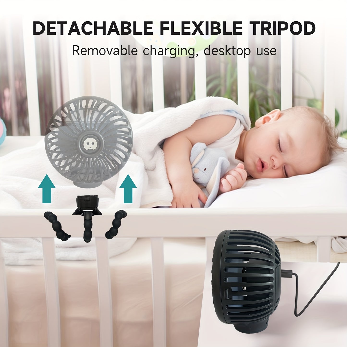 Booqiboy'S Adorable Octopus Fan Is Crafted from Silicone, Making It Safe for Skin. It Features a Flexible Tripod Clip, Offers Three Speed Options, And Can Be Used As a Handheld Fan. This Battery-Operated Device Is Detachable