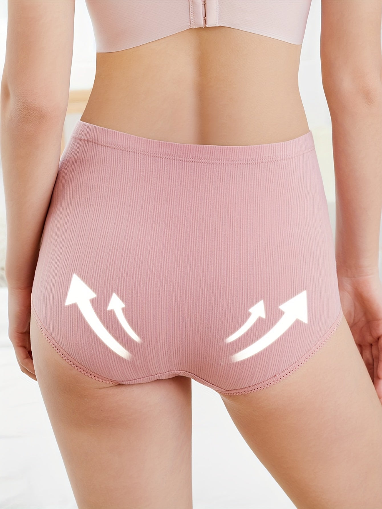 Maternity High Waist Loose Fit with Slight Elasticity Solid Color Undies - 5pcs Set
