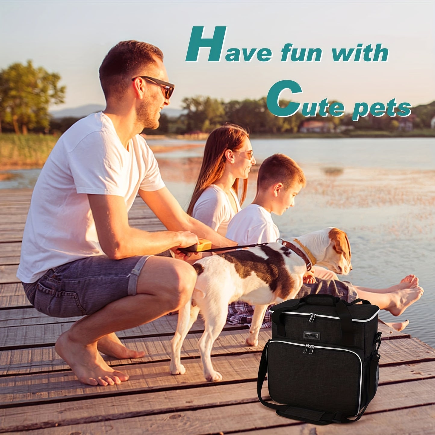 BAGLHER Thickened Pet Supplies Handbag, Portable and Easy to Carry, with Snacks, Toys, and Clothes for Cats and Dogs All in One Bag, and Comes with Two Folding Bowls and Two Food Baskets