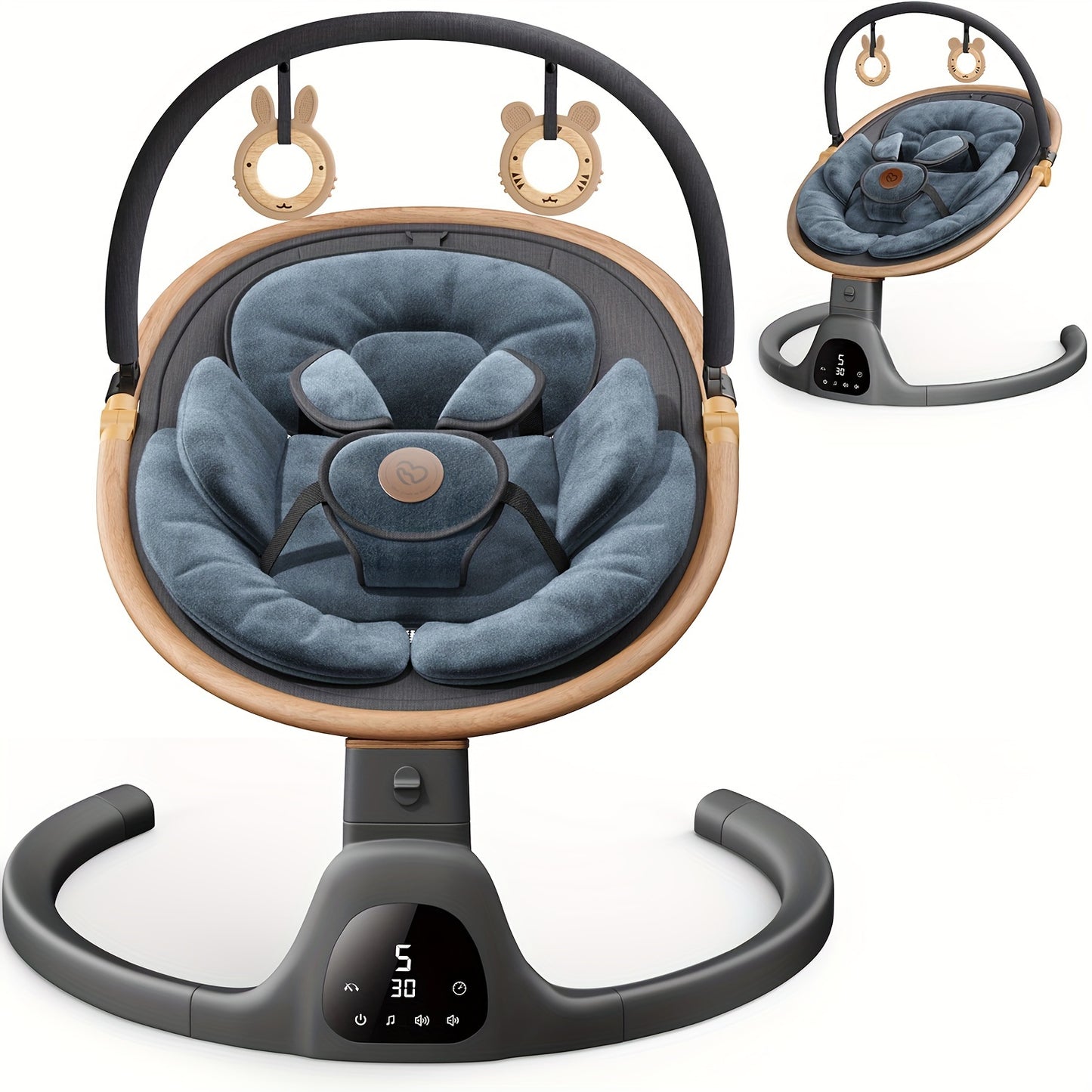 Baby Swings for Infants, Infant Swing with Music Speaker with 3 Seat Positions, 5 Speeds And Remote Control - Portable Baby Swing for Indoor And Outdoor