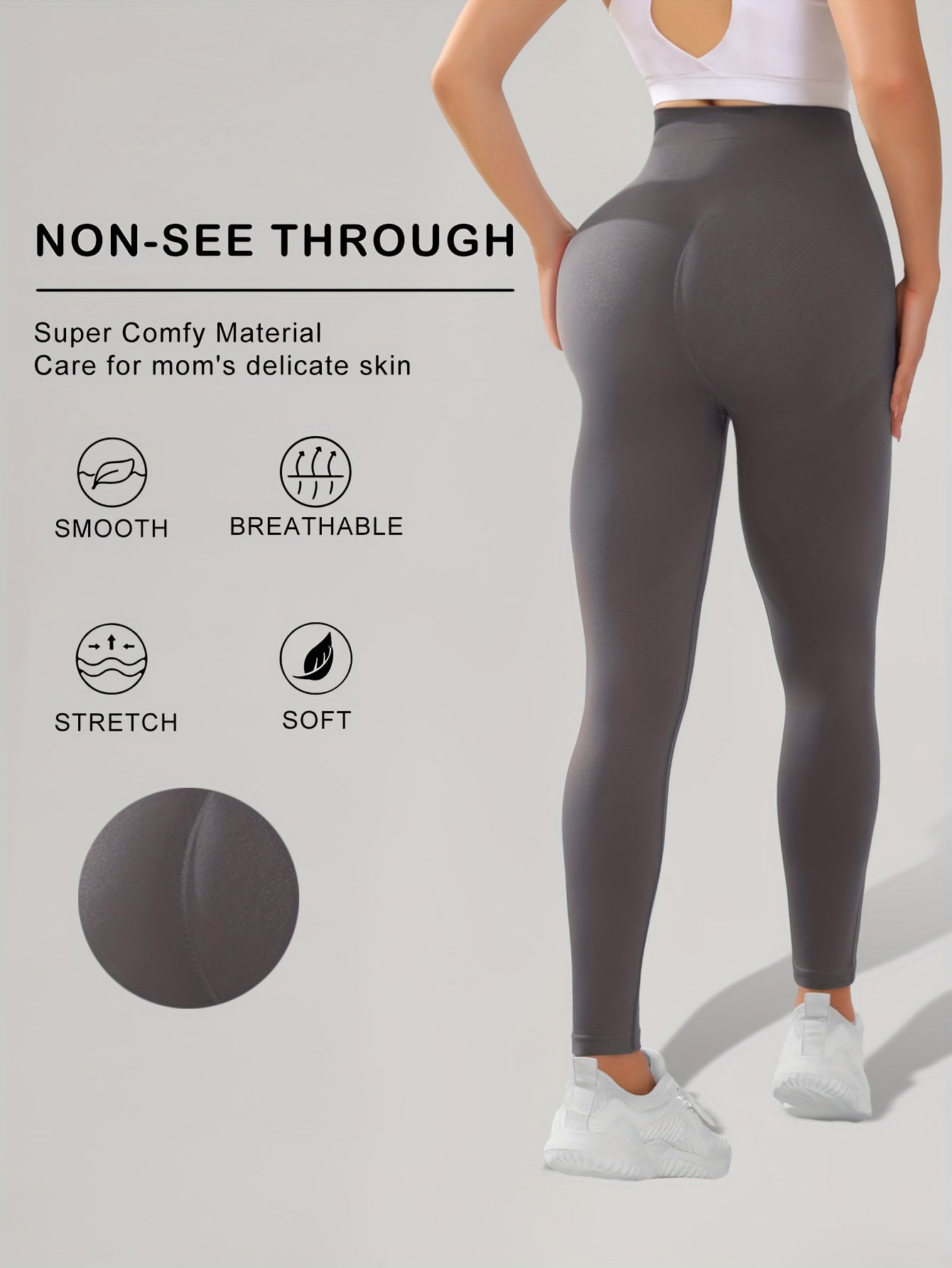 Maternity High Waist Tummy Control Butt Lifting Thigh Slimming & Breathable Softness Leggings -2pcs