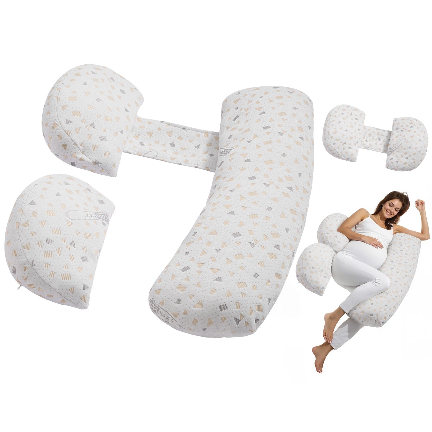 Pregnancy Pillow Adjustable Maternity Pillow for Pregnant Women Soft Breathable H-type/W-type three-in-one/two-in-one