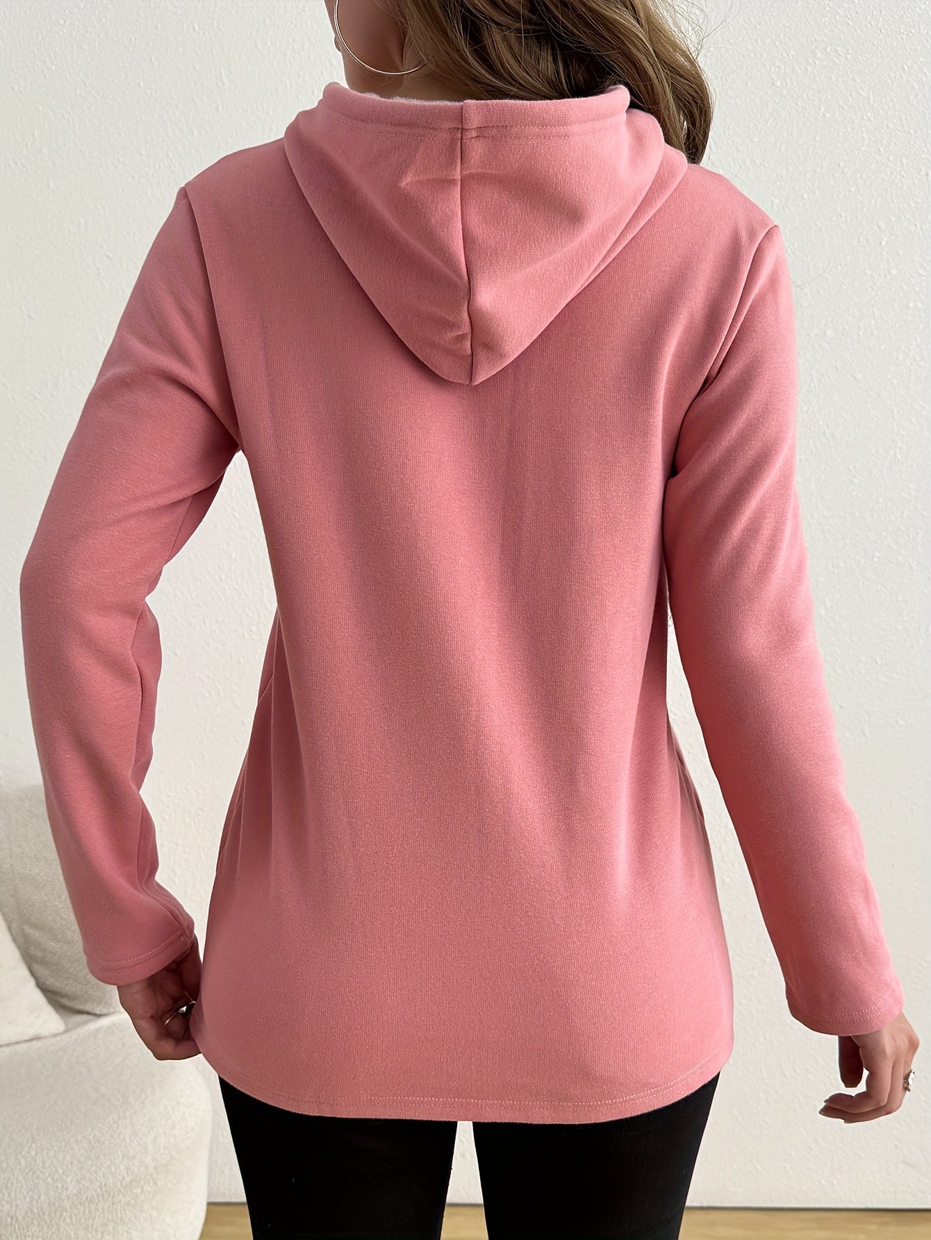 Nursing Hooded Sweatshirt Lined Thick Warm, Suitable for Pregnancy and Postpartum Nursing Period 1pc, Fall Winter