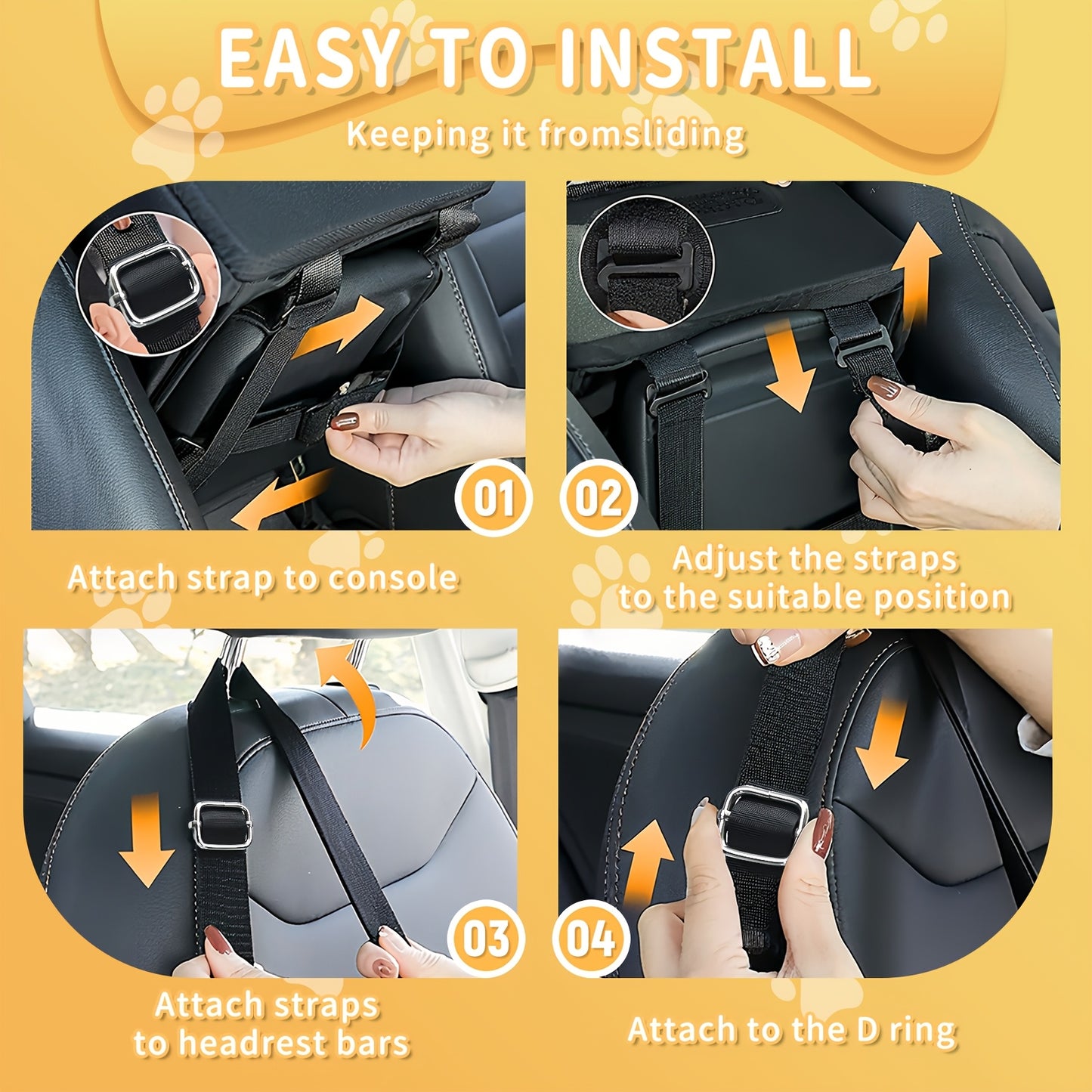 Comfortable Central Console Small/ Medium Dog/Cat Car Seat holds up to 12lbs/ 13.5in, Portable Cozy Booster Car Seat, Deluxe Pet Car Seat for Dogs & Cats with Safety Harness, Breathable Mesh & Soft Padding - for Safe & Comfor
