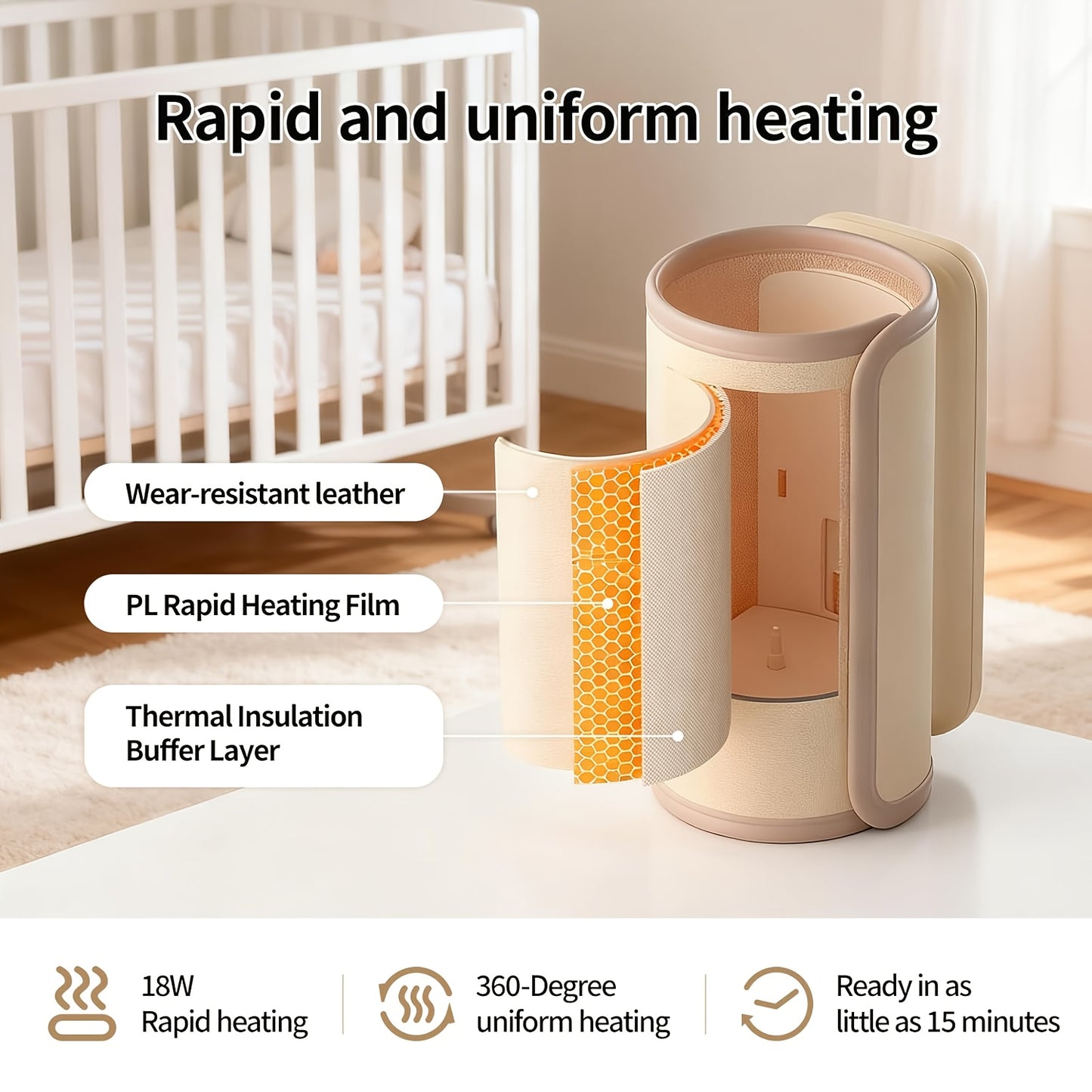 A Mobile Device for Warming Bottles, Ideal for Both Breast Milk And Formula. This Portable Feeding Heats Breast Milk Without The Need for Water. It Features a Rechargeable 6000 Mah Battery And a Digital Display