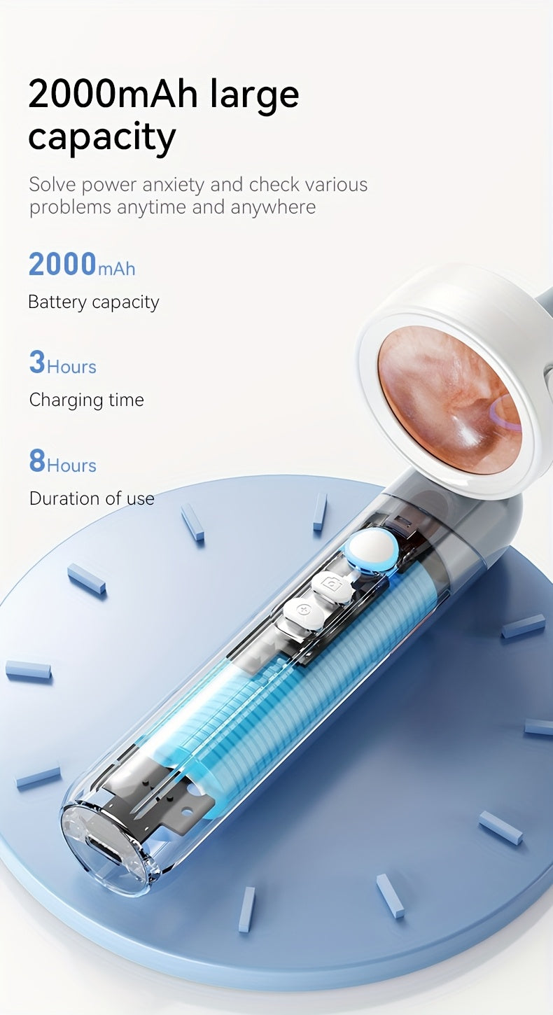 Otoscope Ear Camera With 1.38'' Screen, 1080P Ear Scope With 4 LEDs, 12 Silicone Specula Tips, Support Photo And Video, PC View, Ideal Pocket Otoscope For Home Use, And Pets