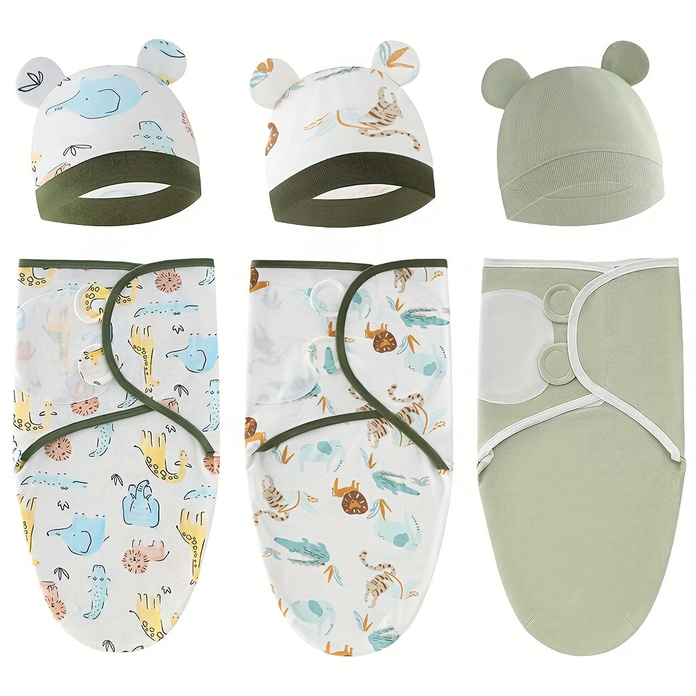 3-Pack Baby Swaddle Sacks - Newborn Ergonomic Swaddles Suitable for 0-3 Months, Breathable Bodysuit for &, for Bed or Travel, Diaper Change