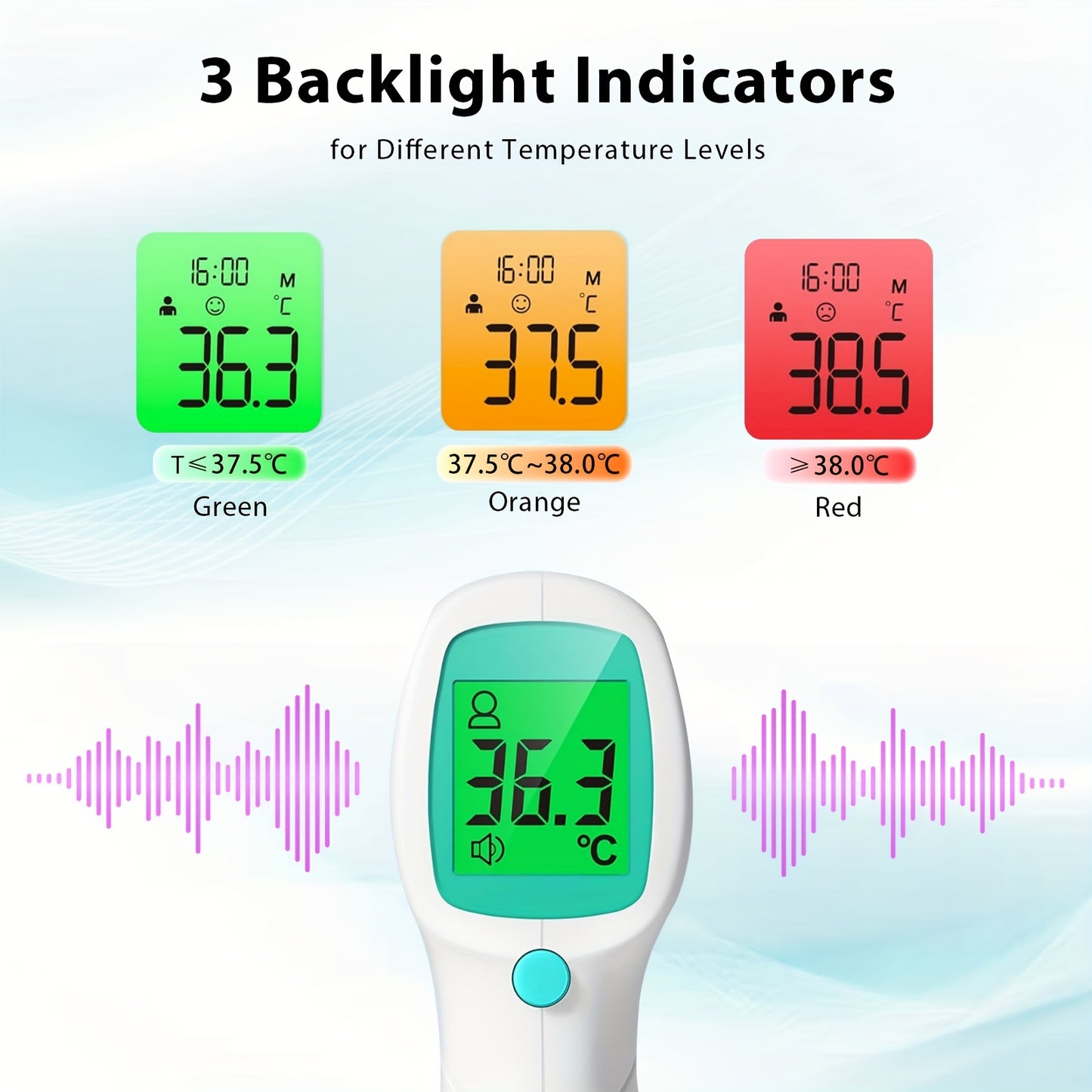 Thermometer Forehead Themmometer for Kids Digital Touchless Thermometer Infrared Forehead Thermometer with 3in 1 LCD Display Battery Included