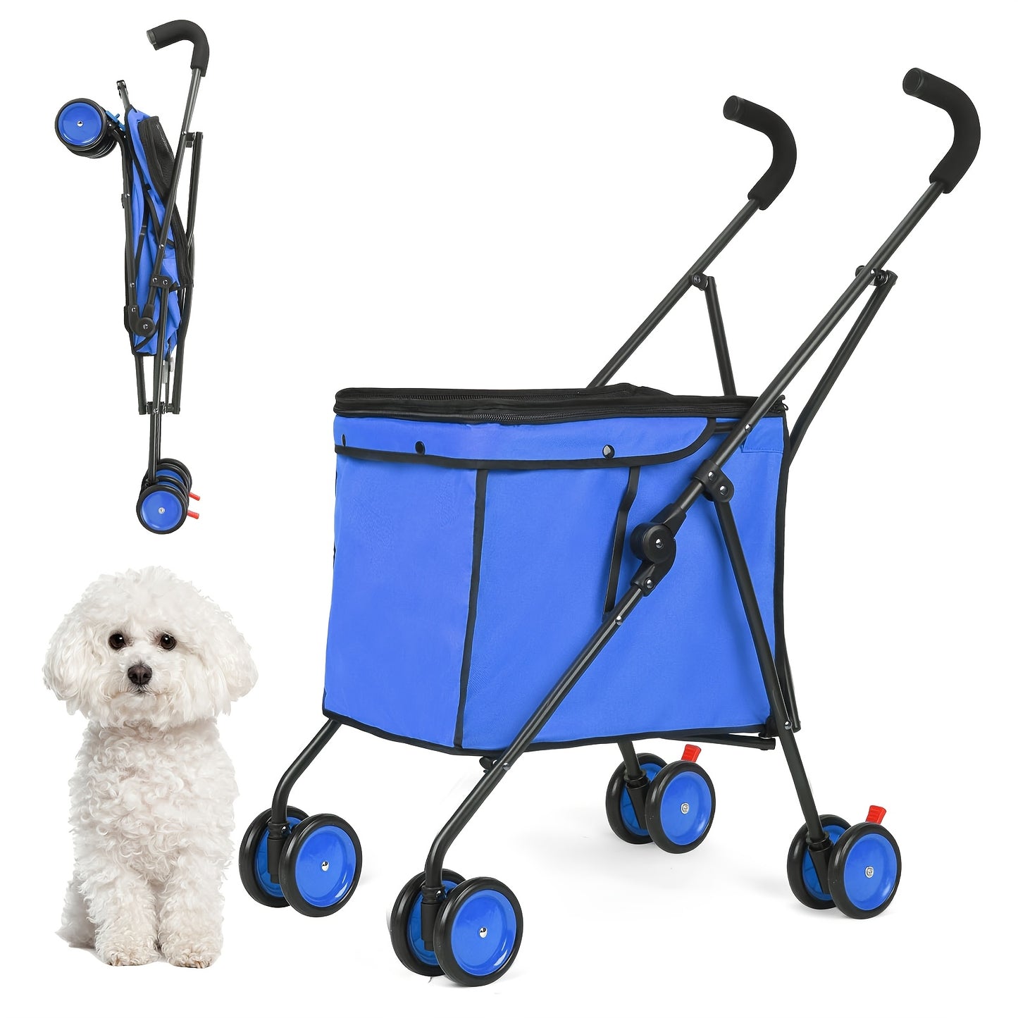 Wedyvko Travel Portable Dog Stroller, Pet Stroller for  Puppy Dogs & Cats, Up to 33 Lbs