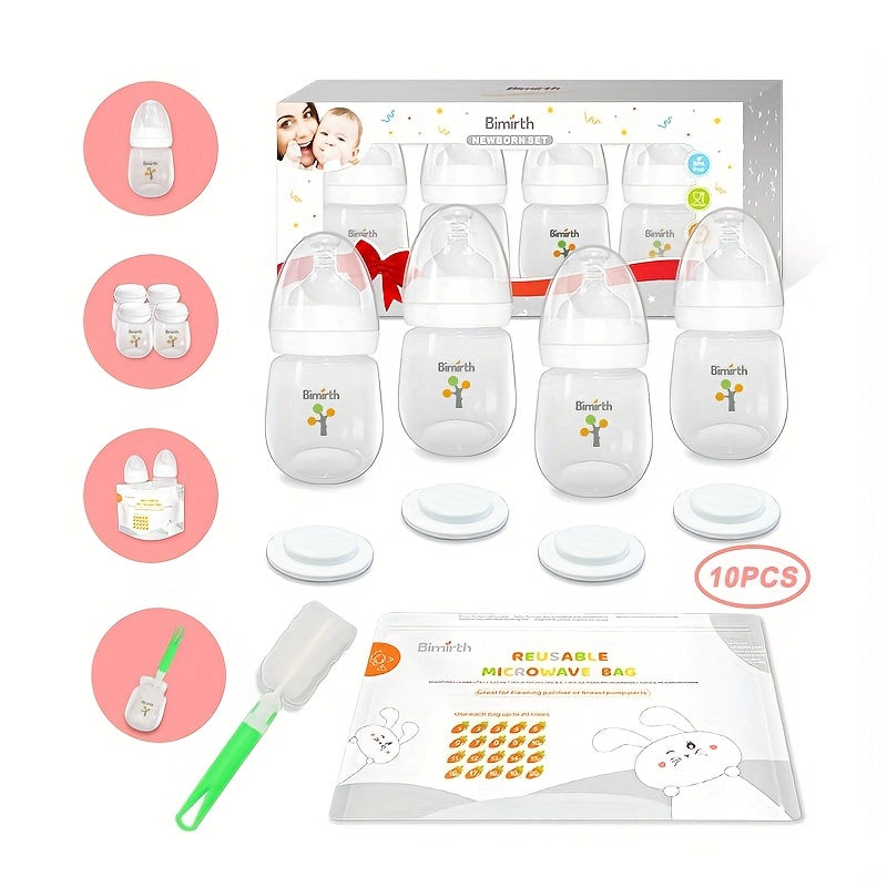 White Baby Bottle Combination Set 10pcs