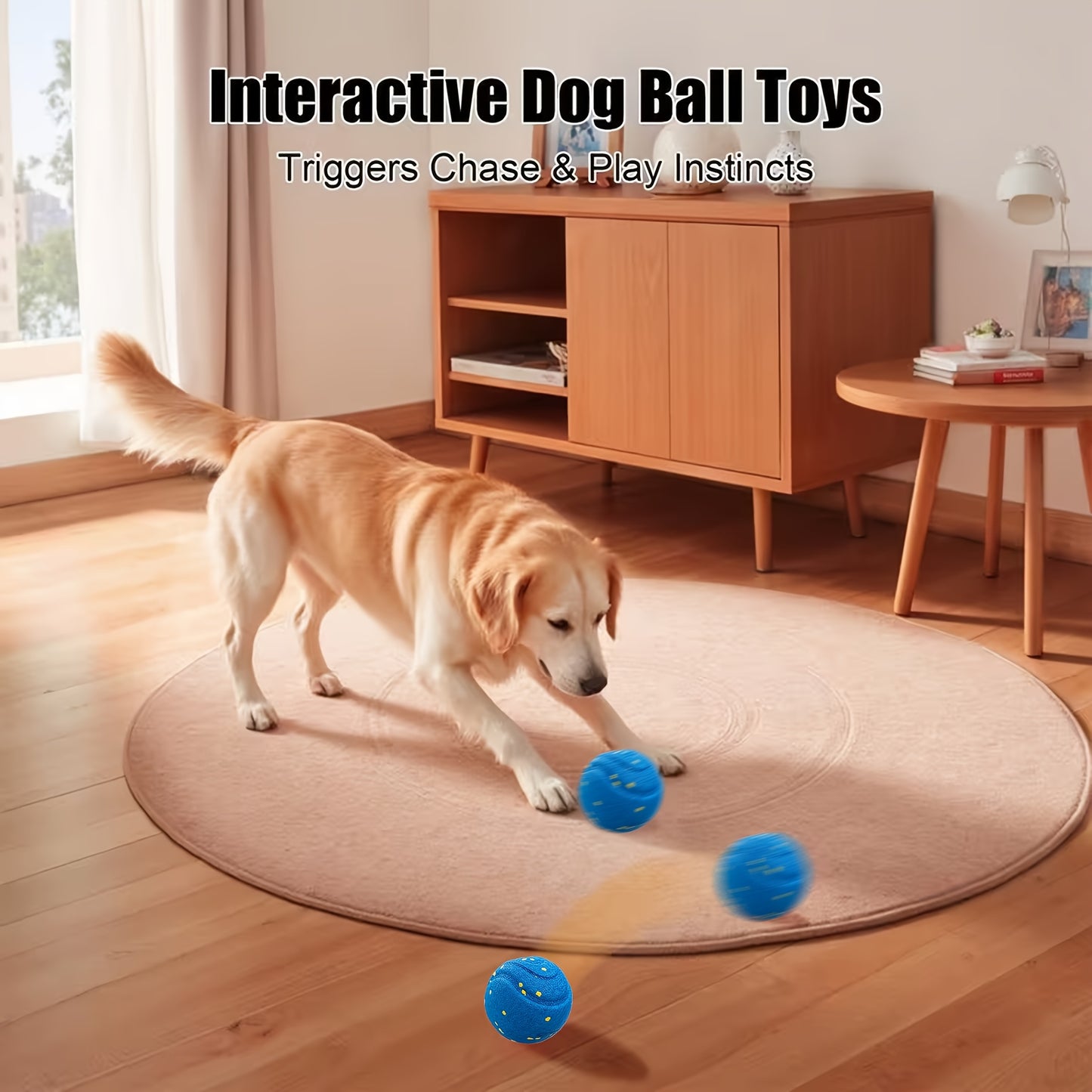 Large Interactive Smart Dog Ball Toy for Medium & Large Dogs | Automatic Moving Rotating Bouncing, Random Rolling Jumping, E-TPU Chew Resistant, Long Battery Life, With Charging Cable & Manual, Ideal for Wooden Floors, Tiles,