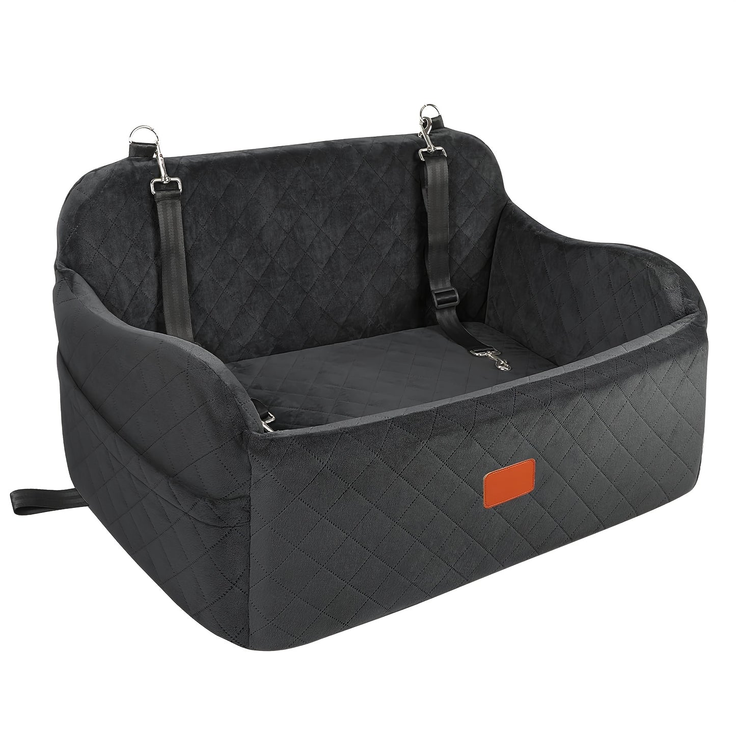 Adjustable, Washable Dog Car Seat for Medium and Large Dogs | Pet Travel Car Bed with Seat Belt Pass-Through, Fully Removable, 3 Straps for Easy Installation