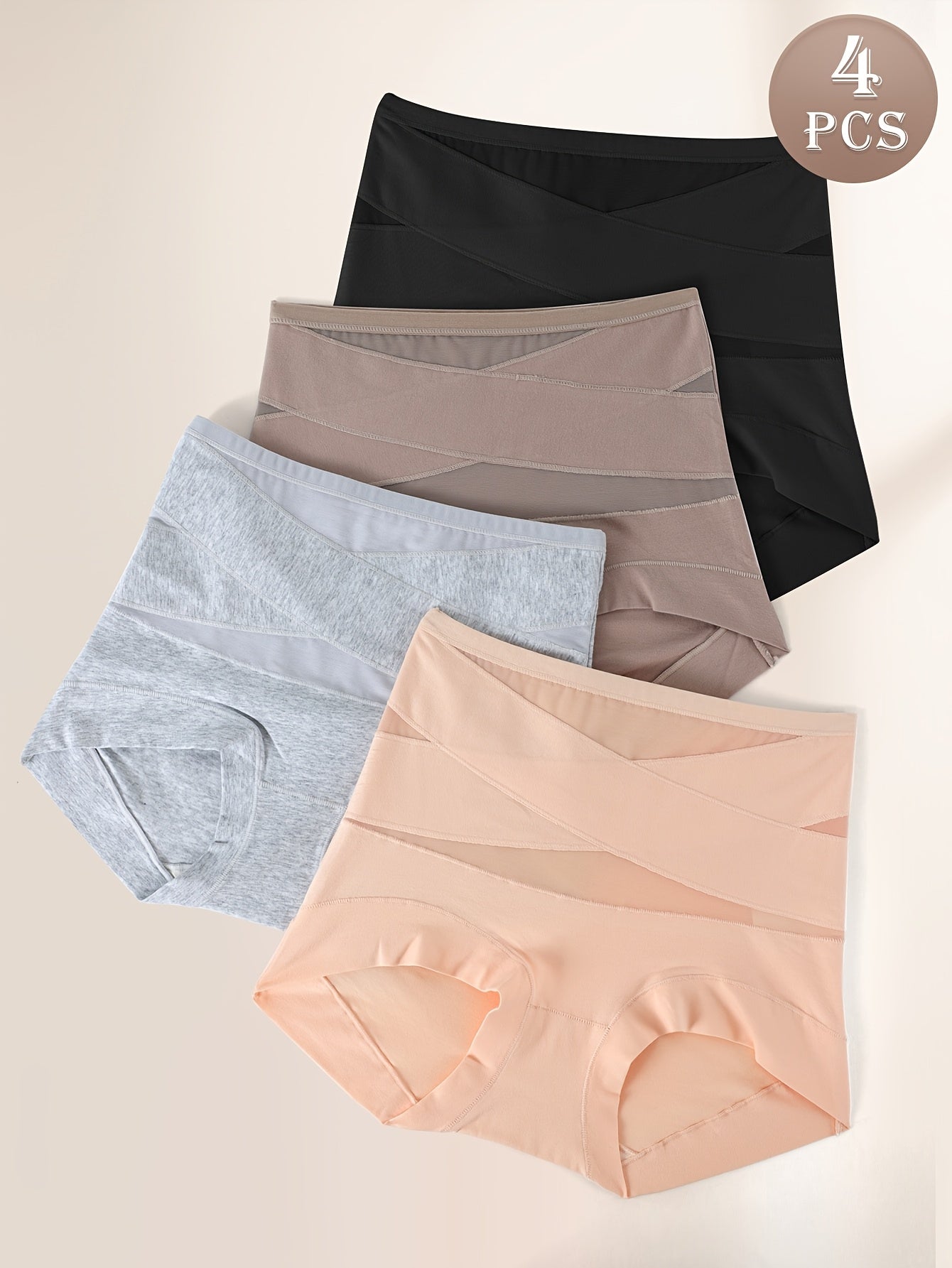 4pcs Postpartum High-Waisted Shaping Panties - Control Panties for Women with Strong Abdominal Binding, Small Stomach Magic, And Buttocks Lifting - Provides Comfortable Waist Shaping And Body Sculpting, Smoothing Underwear, S