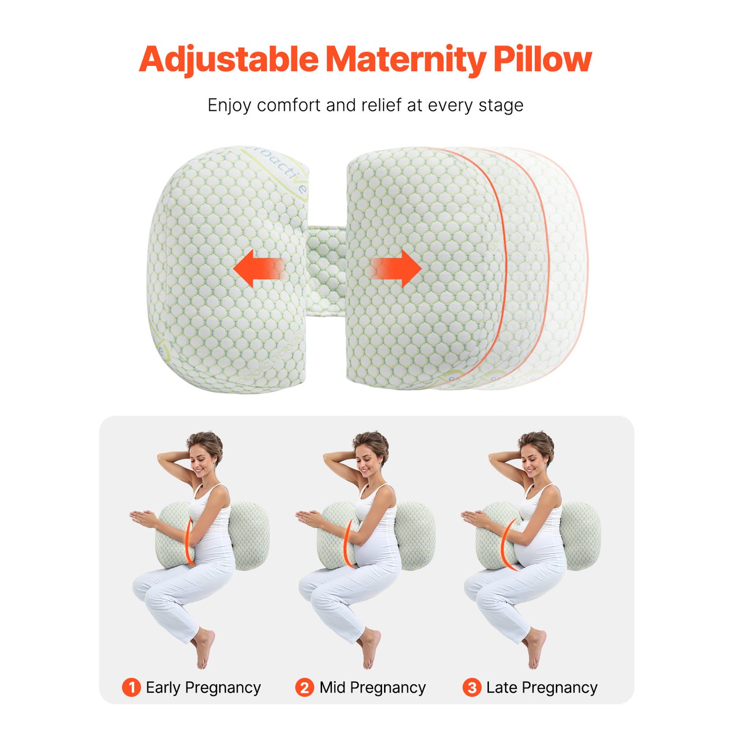 Pregnancy Pillow Adjustable Maternity Pillow for Pregnant Women Soft Breathable H-type/W-type three-in-one/two-in-one