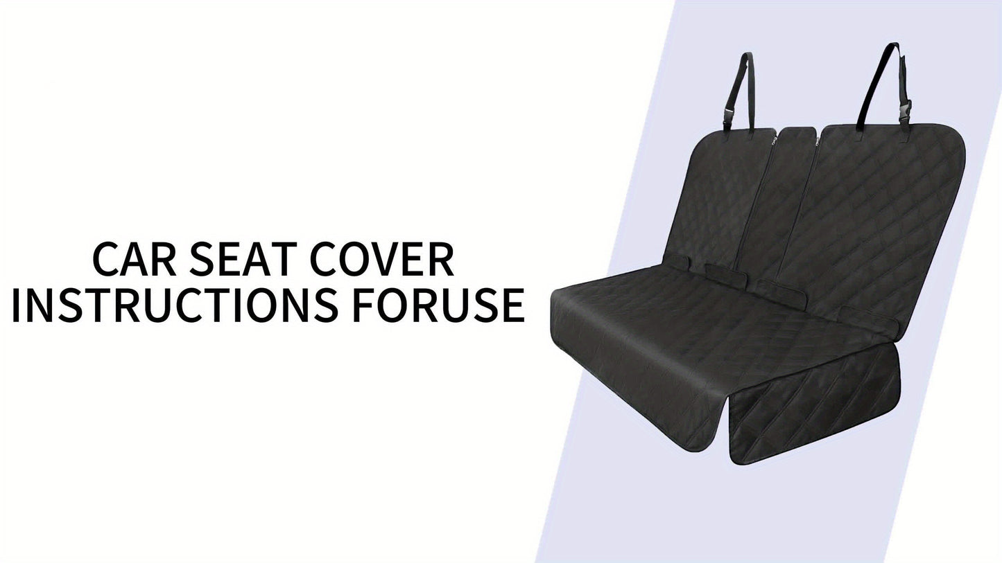 60/40 Split Back Seat Cover for Cars, Trucks, SUVs | 900D Easy Cleanup Fabric Car Seat Protector Great for Messy Kids and Drooling Pet Dogs - Black