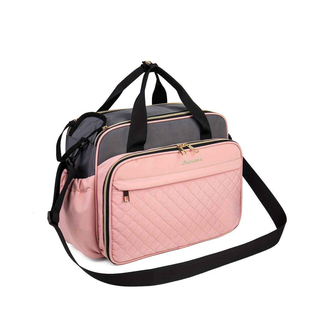 High-Capacity Diaper Bag - Multi-Functional, Oxford Fabric Diaper Bag with Quilted Design, Includes Crossbody Strap for Travel & Daily Use