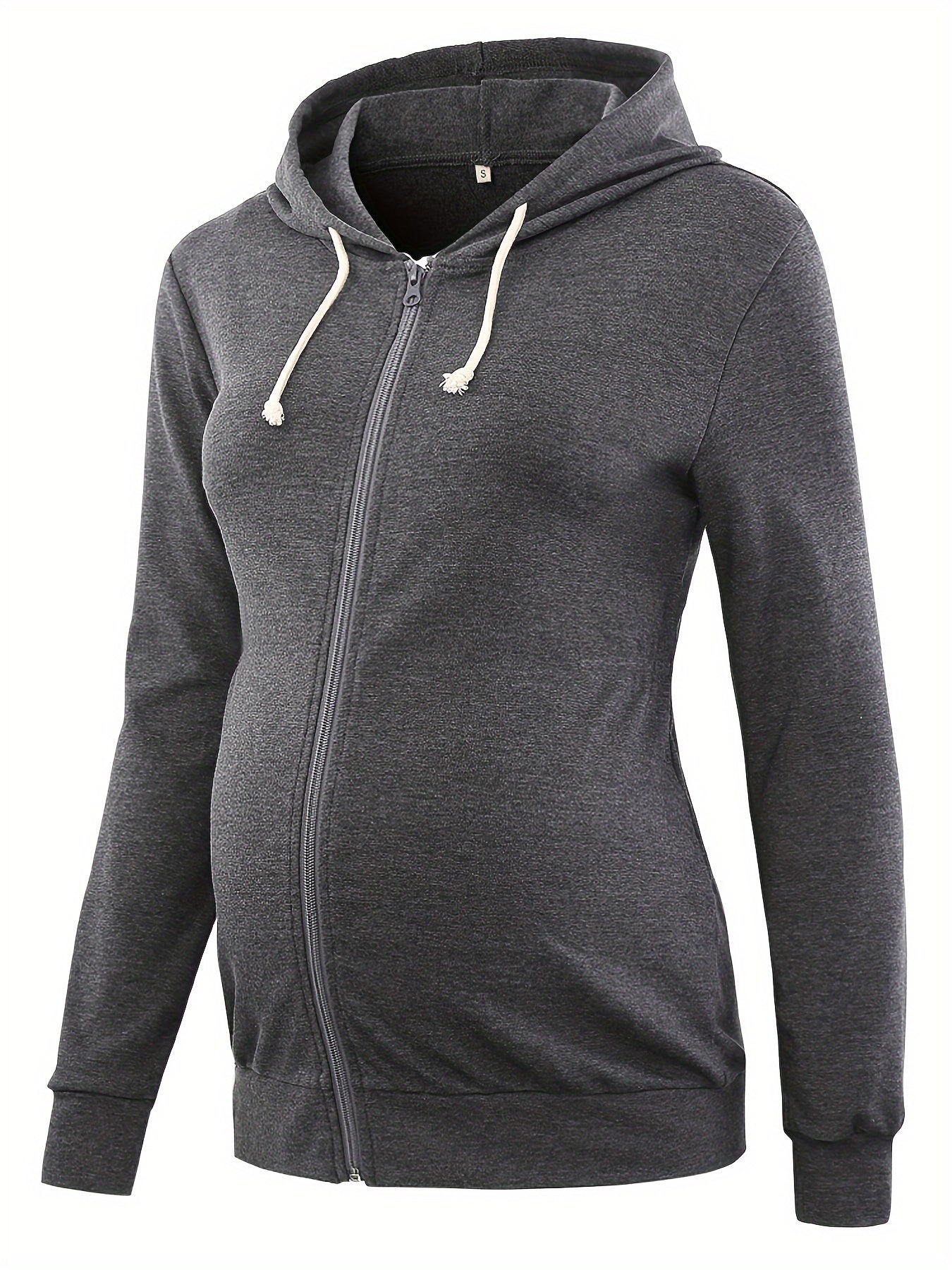 Maternity Tops Cinched-Waist Hoodie Sweatshirts Long Sleeve Pregnancy Clothes