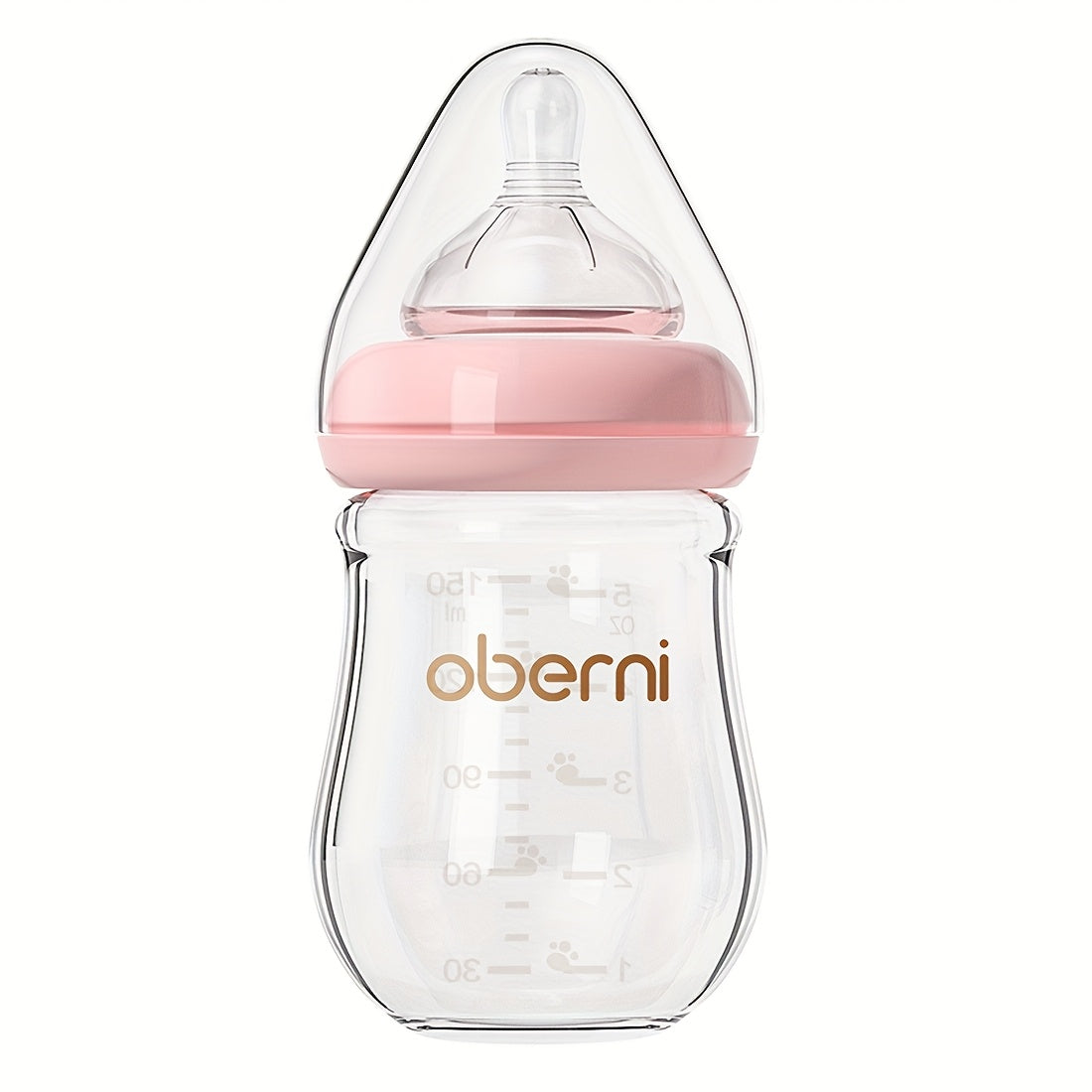 Oberni Glass Baby Bottles, 4.06oz/5.07oz Newborn Feeding Bottle For 0+ Months, BPA & BPS-Free, Baby Breastfeeding Milk Bottle With Slow Flow Nipple, Anti-Colic, Easy To Clean