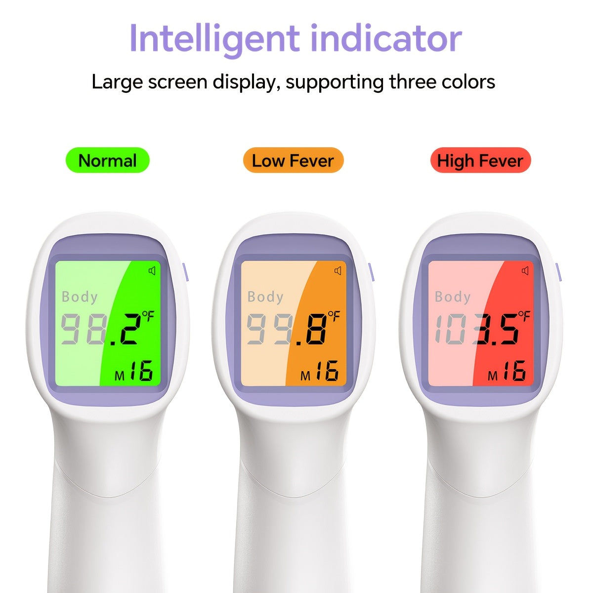 3-in-1 Contactless Forehead Thermometer for All Ages & with LCD Display, Fever Alarm, Silent & Memory Modes - Non-Contact Infrared Thermometer Suitable for Health Monitoring, Travel, Childcare - Ideal Gift!