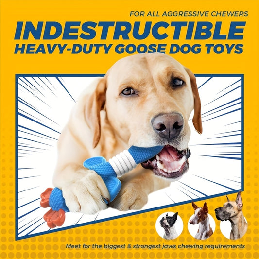 Nylon Goose Dog Toys for Aggressive Chewers | Upgraded Tough, Durable, Heavy Duty Bone Indestructible, Suitable for All Breed Sizes, Plaid Pattern by VITSCAN