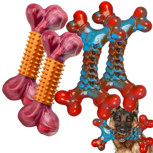[XL Tough Dog Toys] 4 piece - Peanut Butter And Bacon Flavor Indestructible Dog Toys for Aggressive Chewers Large Breed, Tough Dog Chew Toy, Nylon Dog Toys to Keep Busy, Heavy Dog Toys for Large/Durable Puppy Dogs Must-Haves