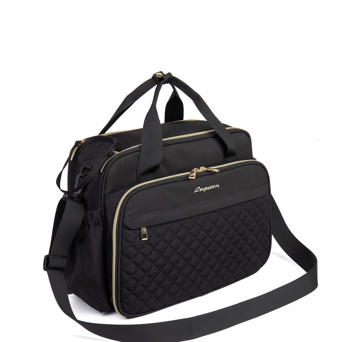 High-Capacity Diaper Bag - Multi-Functional, Oxford Fabric Diaper Bag with Quilted Design, Includes Crossbody Strap for Travel & Daily Use