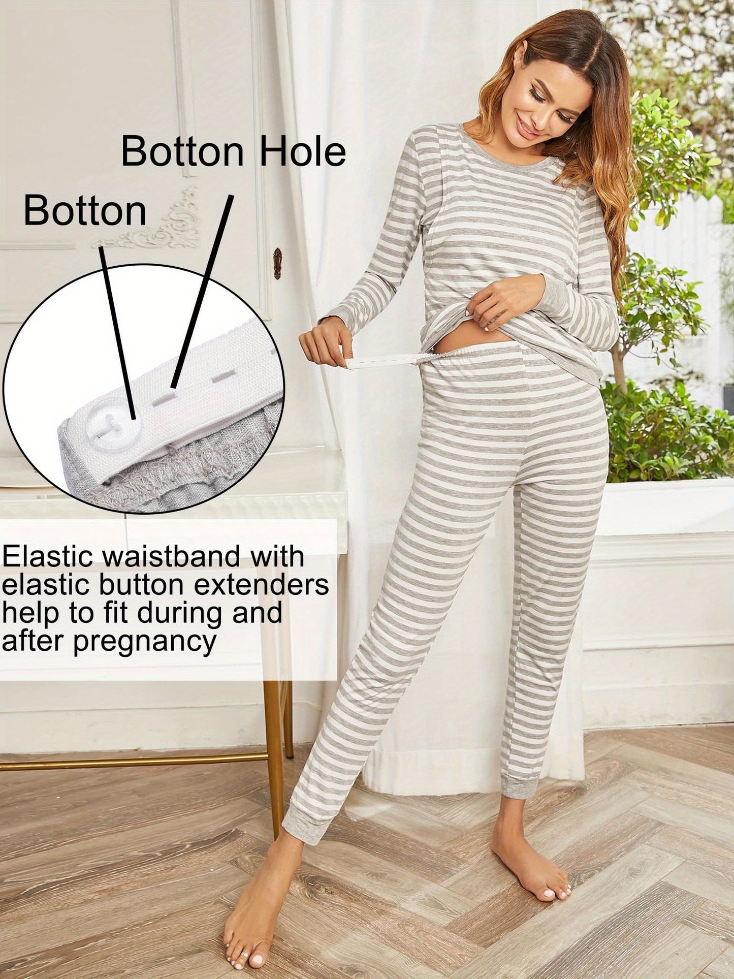 Nursing Pajama Set: Long Sleeve Maternity Sleepwear