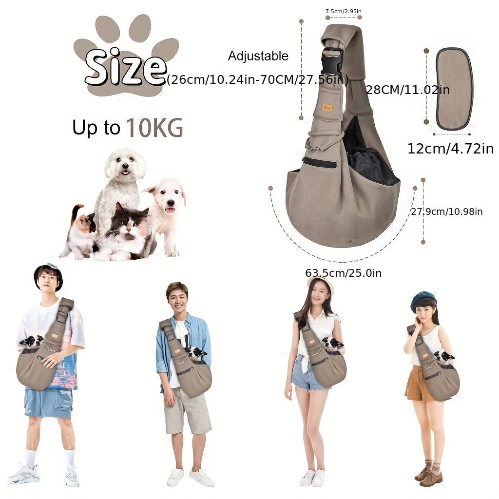 Pet Shoulder Carrier Sling Cuby Brand: Adjustable Dog Cat Padded Hard Bottom Soft Carrying Bag - Comfortable And Convenient Pet Travel Bag