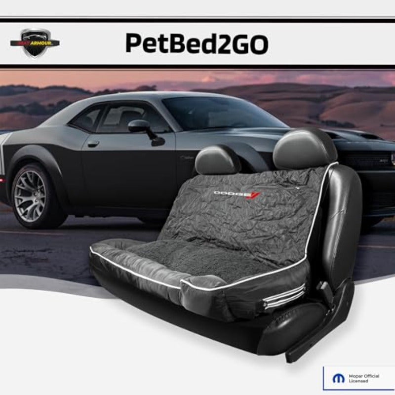 - Dodge PetBed2GO Black Large Pet Bed Cushion and Car Seat Cover 52x20x7 6lbs