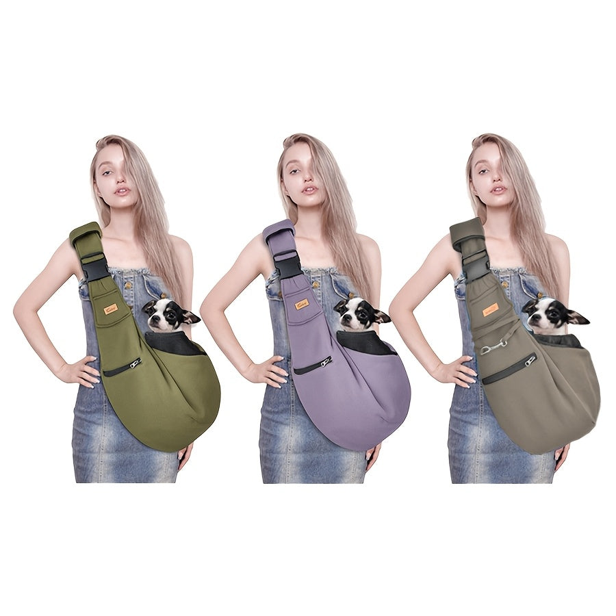 Pet Shoulder Carrier Sling Cuby Brand: Adjustable Dog Cat Padded Hard Bottom Soft Carrying Bag - Comfortable And Convenient Pet Travel Bag